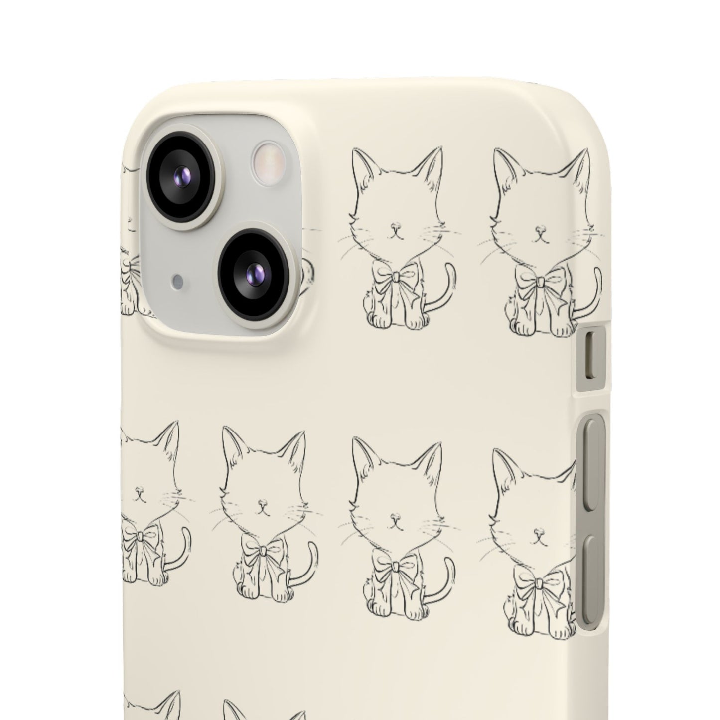 Cute Bow Cat Pattern Phone Case, Cute & Minimalist Design