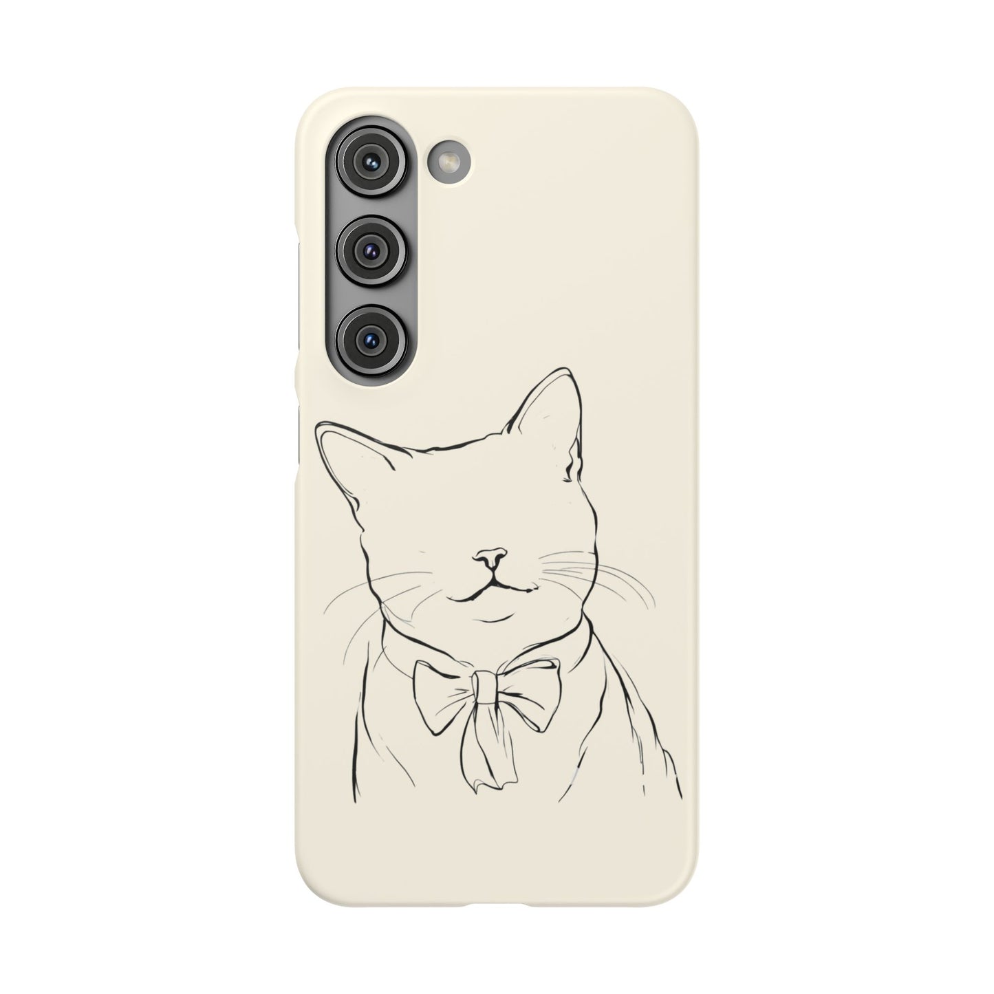 Charming Whiskers, Minimalist Cat Portrait Phone Case