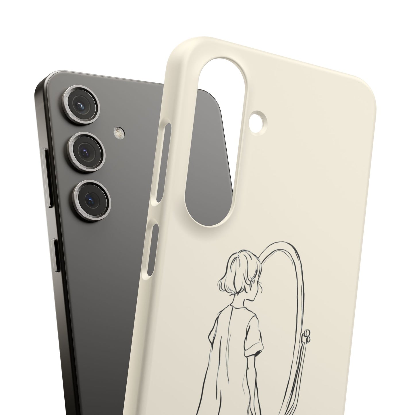 Dreamer's Reflection, Minimalist Line Art Phone Case