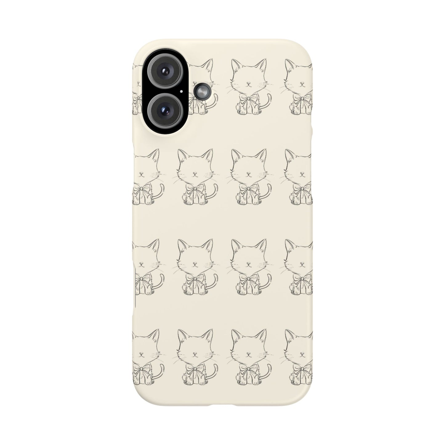 Cute Bow Cat Pattern Phone Case, Cute & Minimalist Design