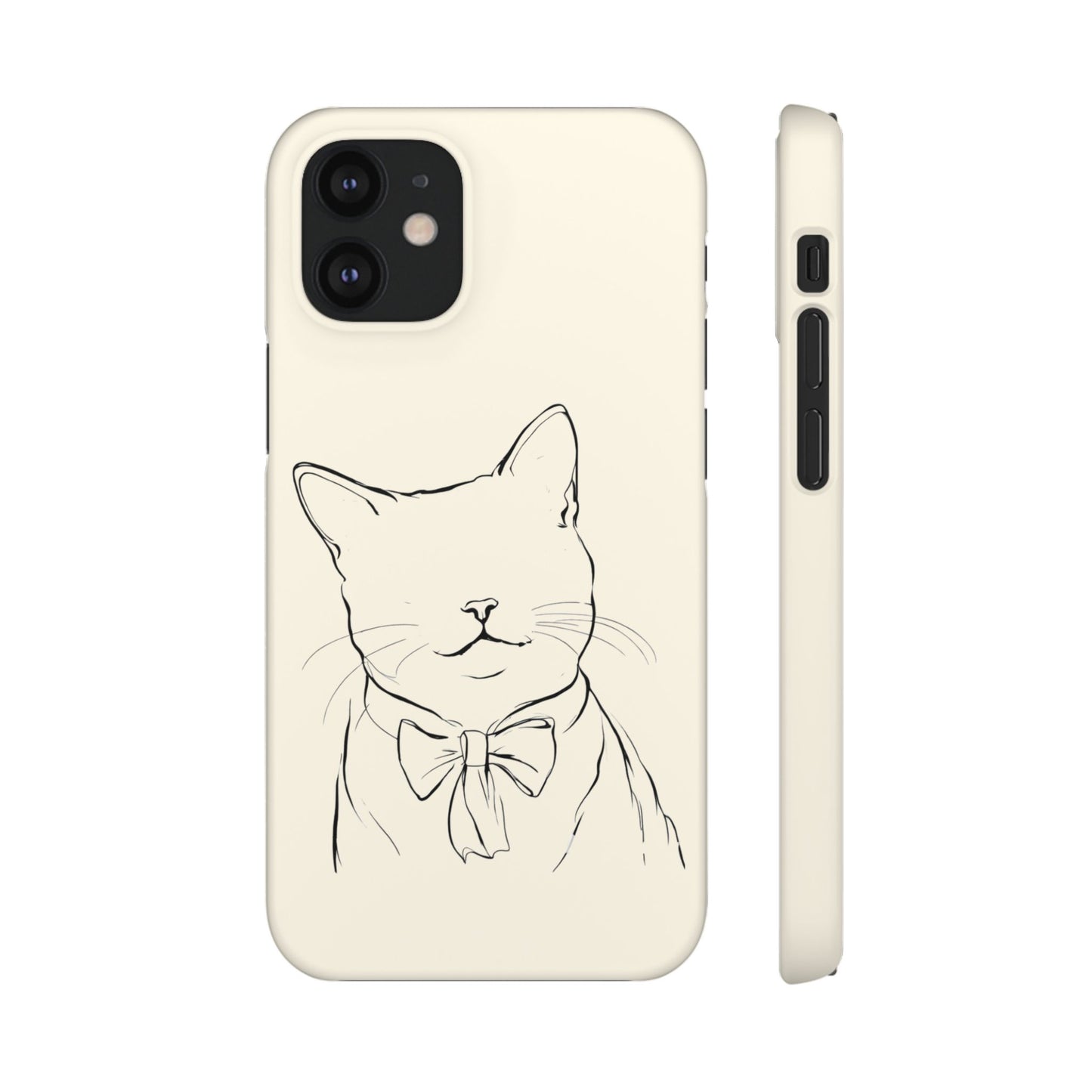 Charming Whiskers, Minimalist Cat Portrait Phone Case