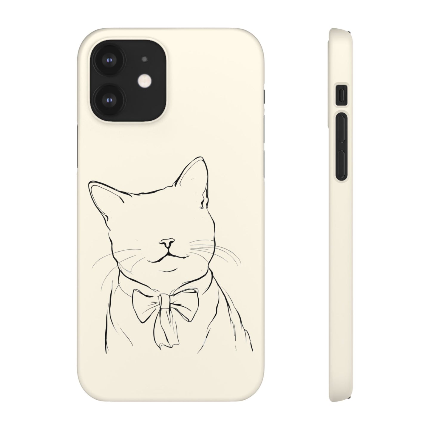 Charming Whiskers, Minimalist Cat Portrait Phone Case