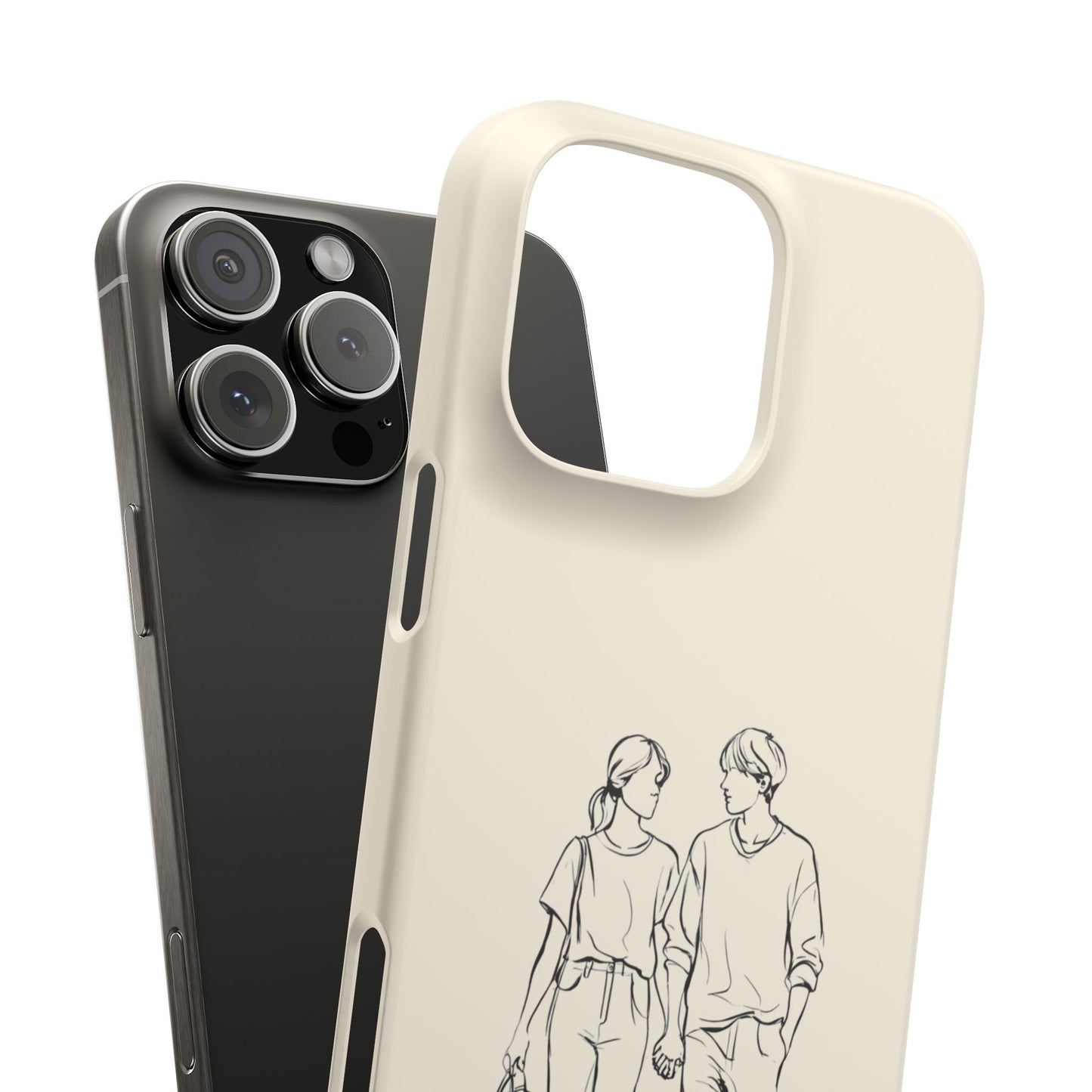 Together Forever Line Art Phone Case, Minimalist Couple Design For iPhone 16 15 Pro 14 12 XR 8 Samsung