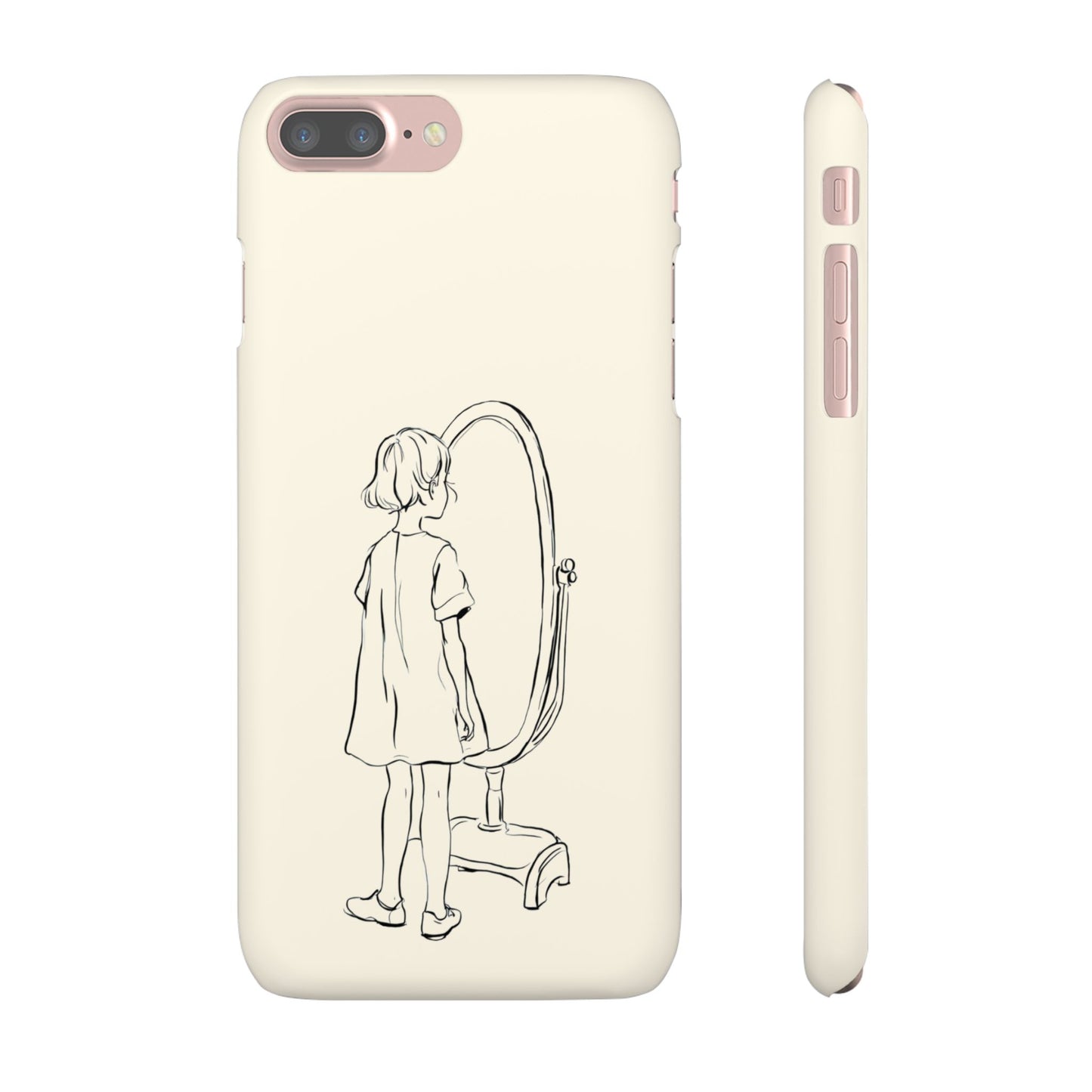 Dreamer's Reflection, Minimalist Line Art Phone Case