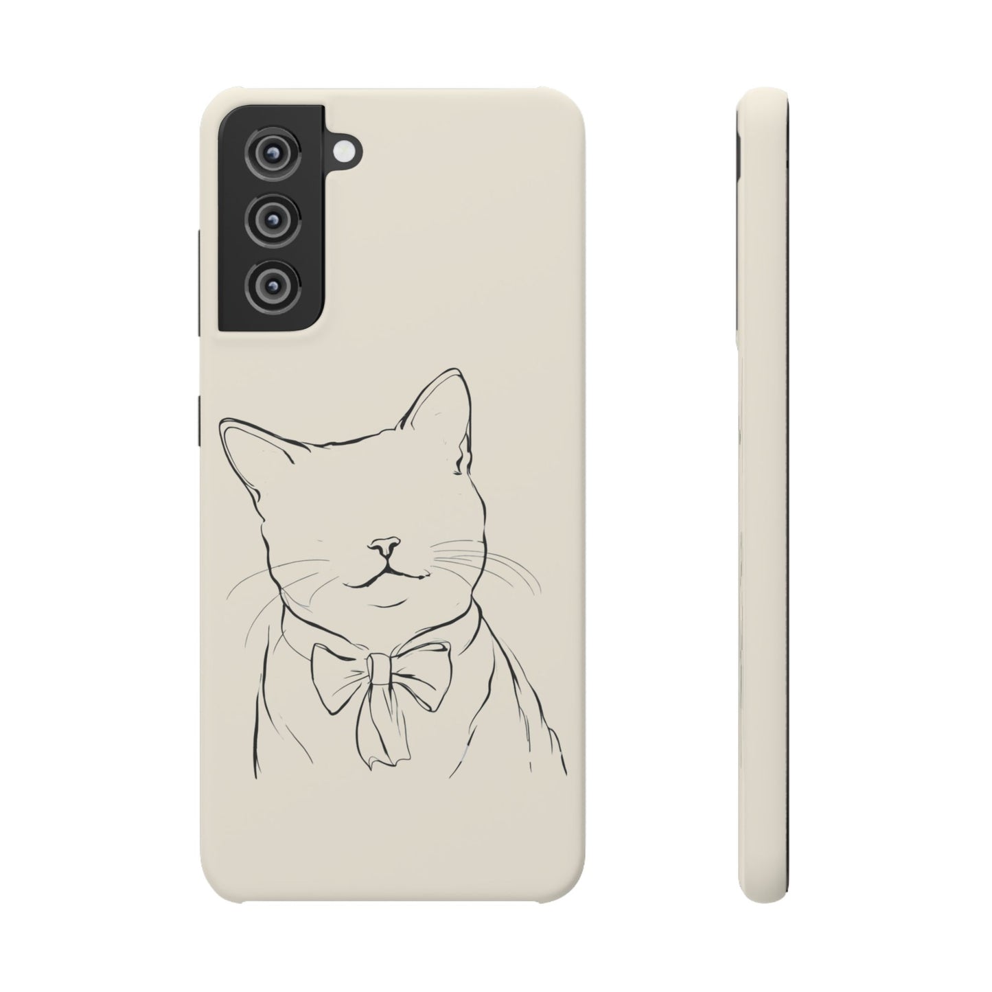 Charming Whiskers, Minimalist Cat Portrait Phone Case