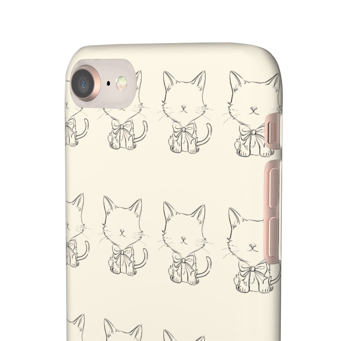 Cute Bow Cat Pattern Phone Case, Cute & Minimalist Design