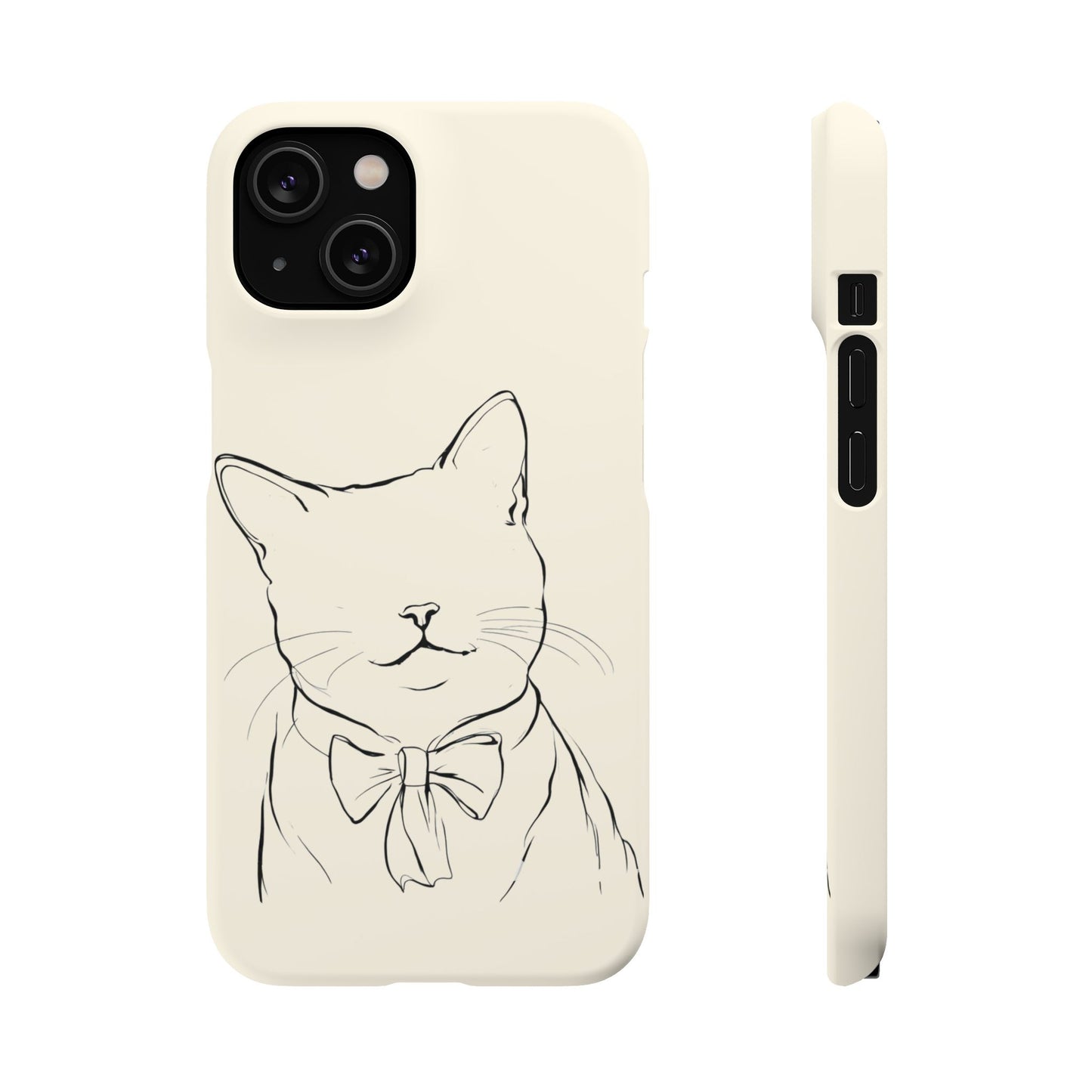 Charming Whiskers, Minimalist Cat Portrait Phone Case