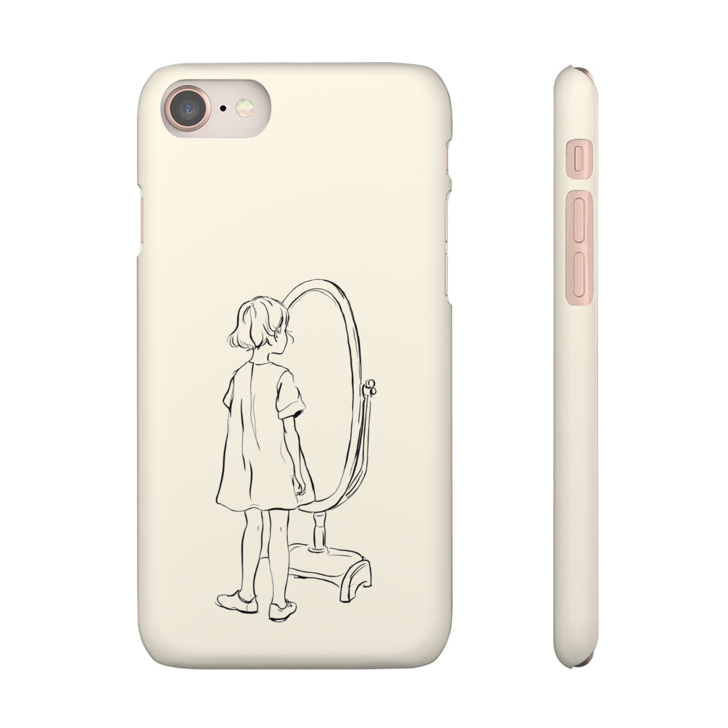 Dreamer's Reflection, Minimalist Line Art Phone Case