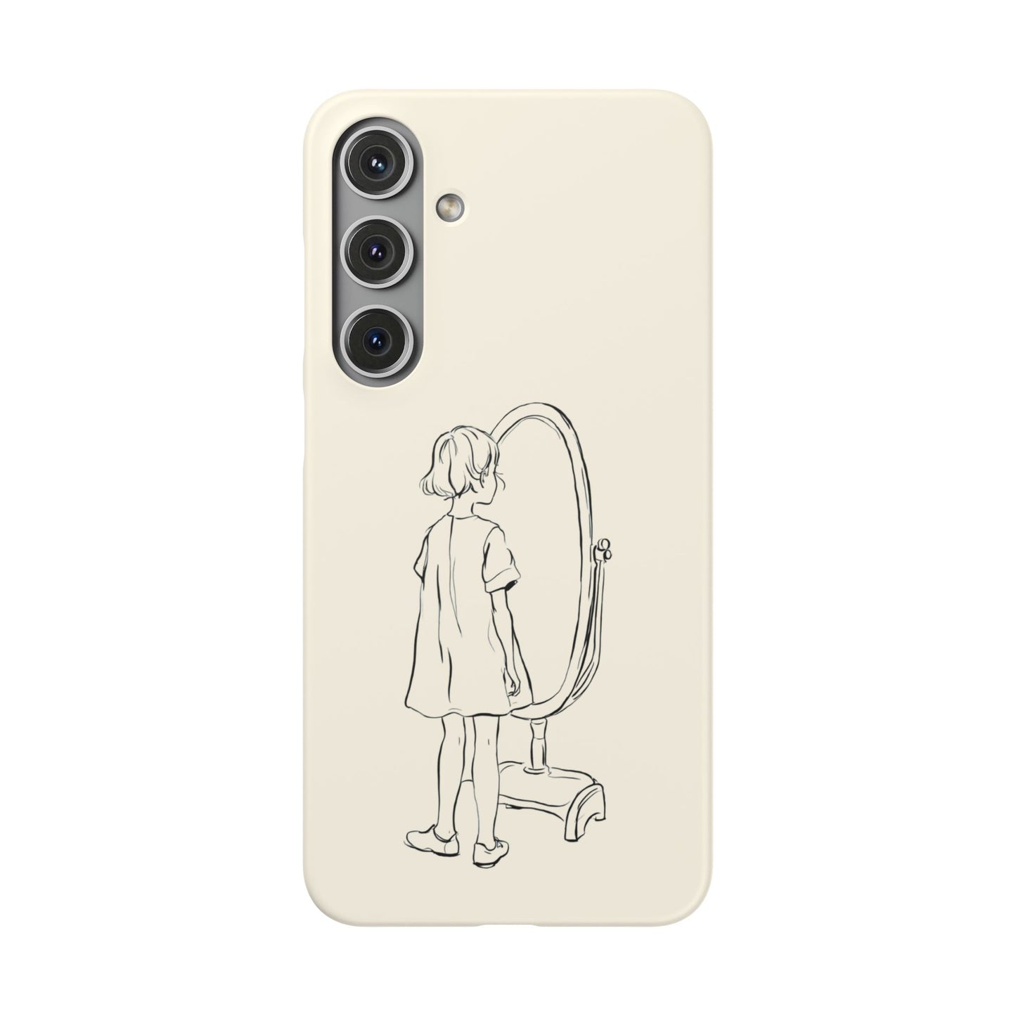 Dreamer's Reflection, Minimalist Line Art Phone Case