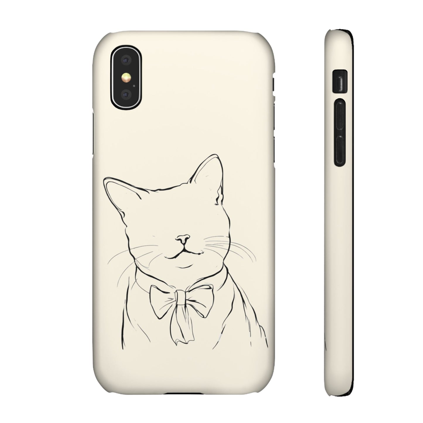 Charming Whiskers, Minimalist Cat Portrait Phone Case