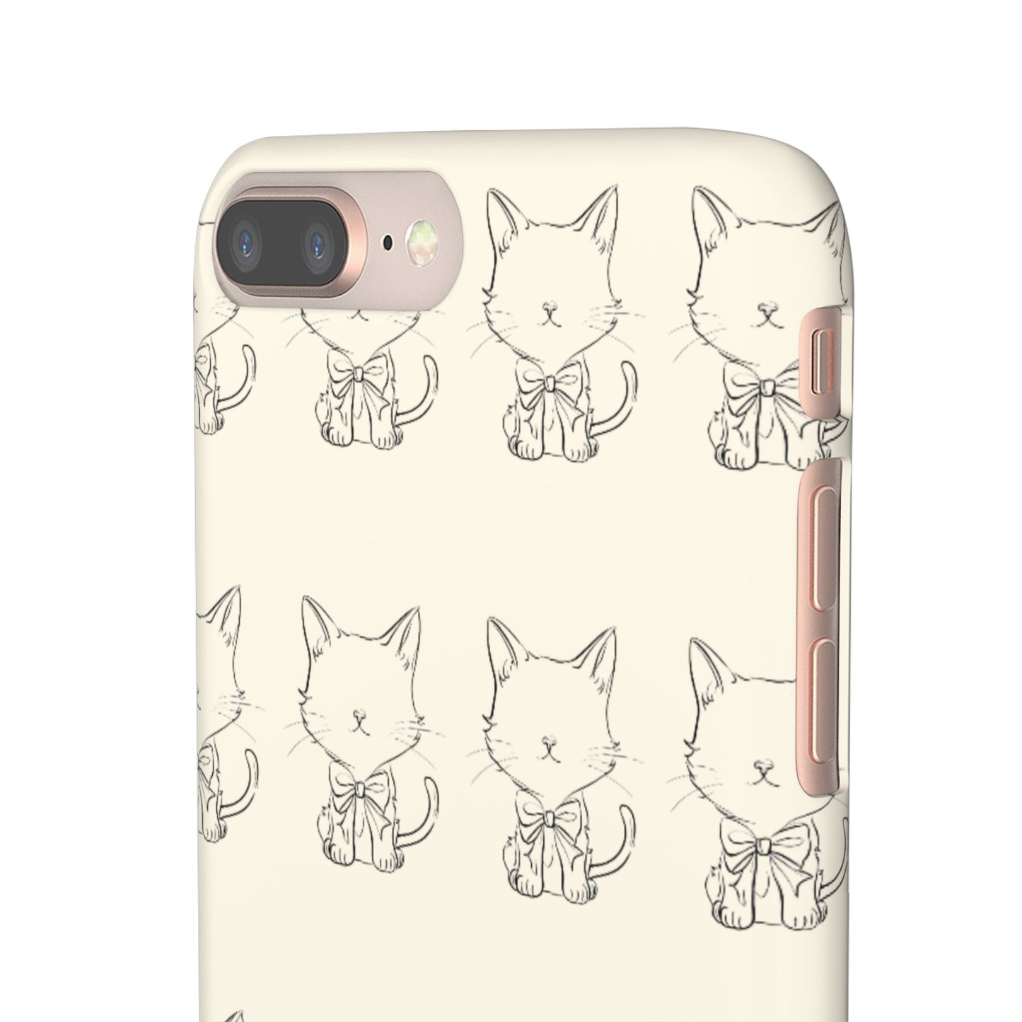 Cute Bow Cat Pattern Phone Case, Cute & Minimalist Design