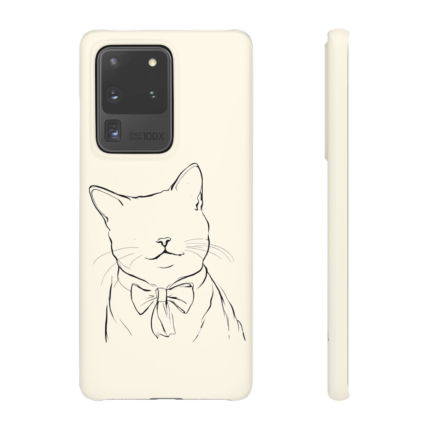 Charming Whiskers, Minimalist Cat Portrait Phone Case