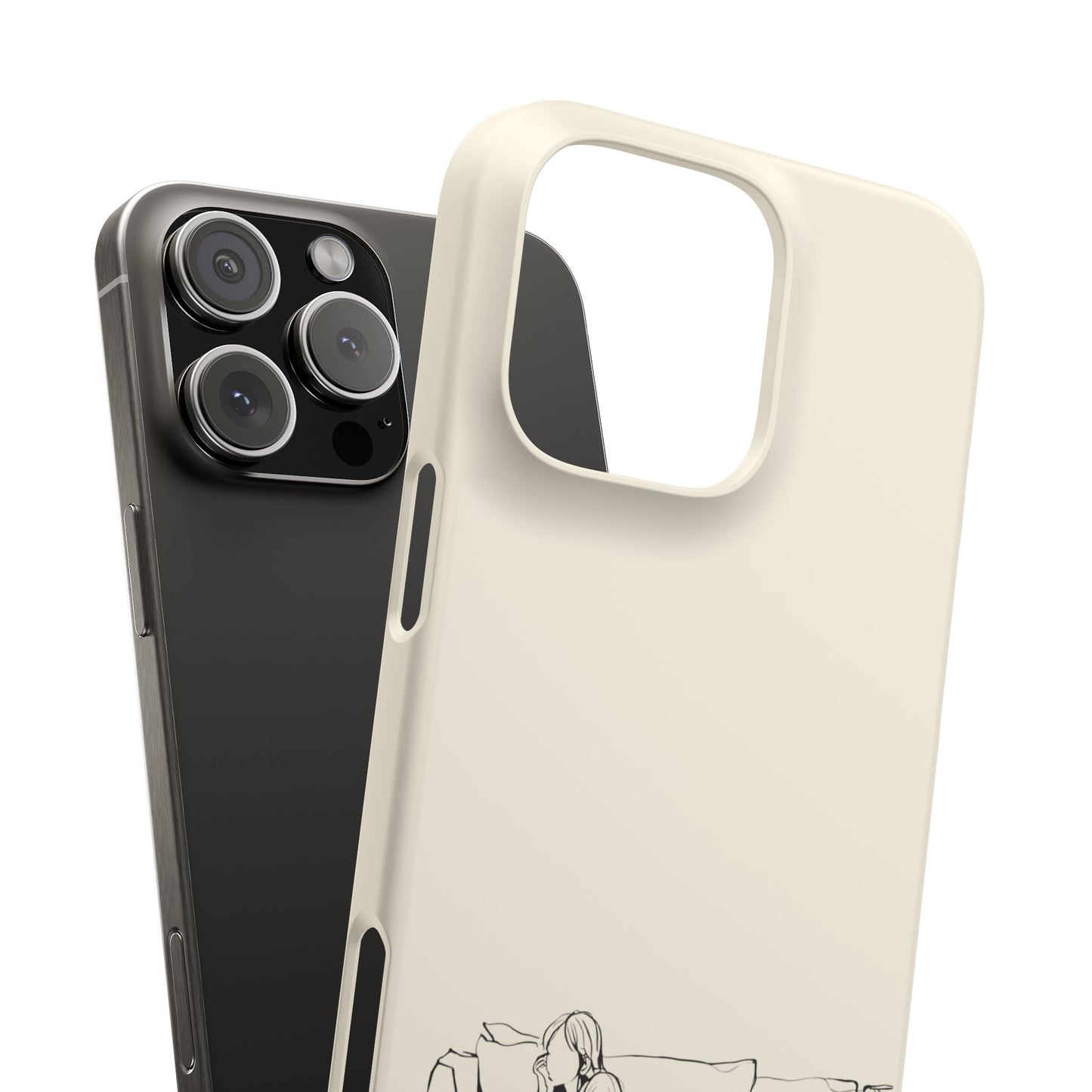 Cozy Sofa Line Art Phone Case, Minimalist & Relaxing Design For iPhone 16 15 Pro 14 12 XR 8 Samsung