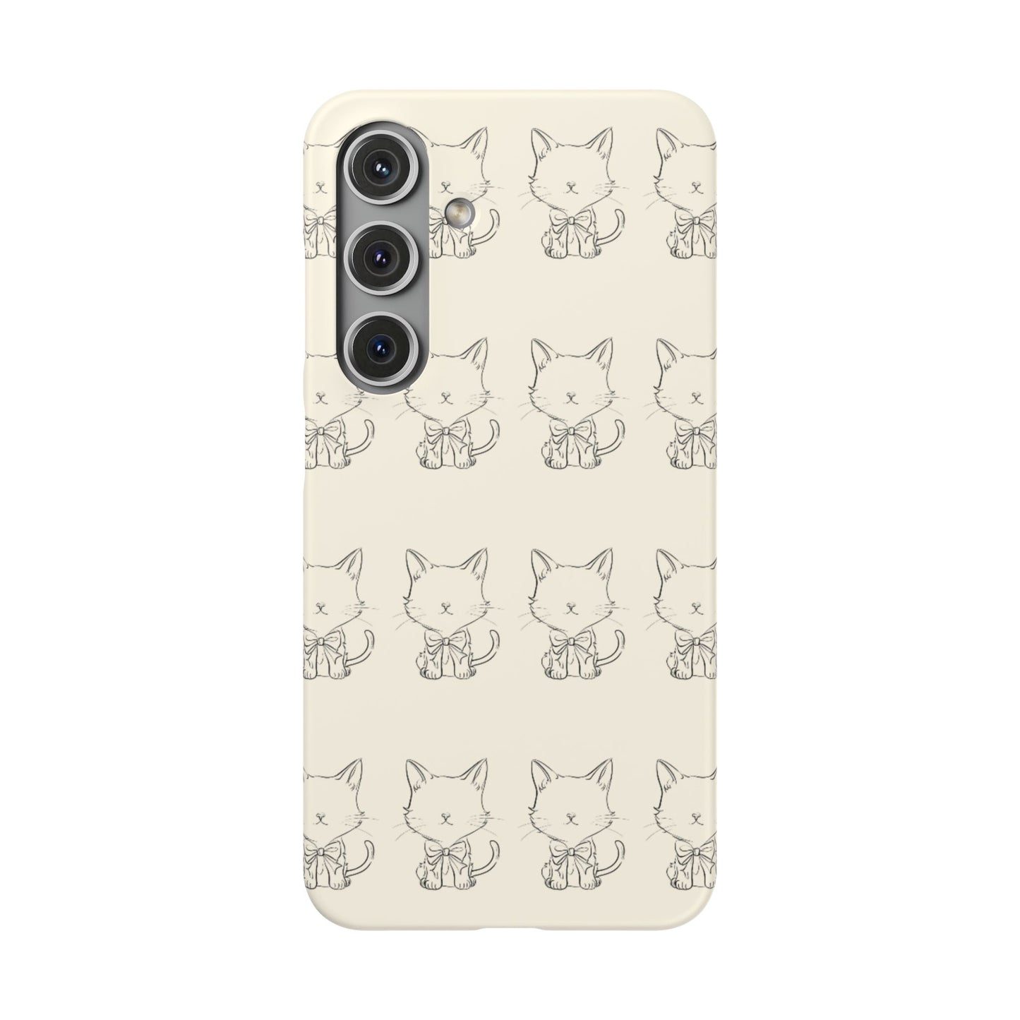 Cute Bow Cat Pattern Phone Case, Cute & Minimalist Design