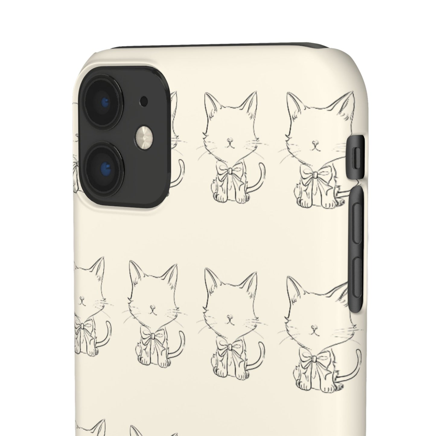 Cute Bow Cat Pattern Phone Case, Cute & Minimalist Design