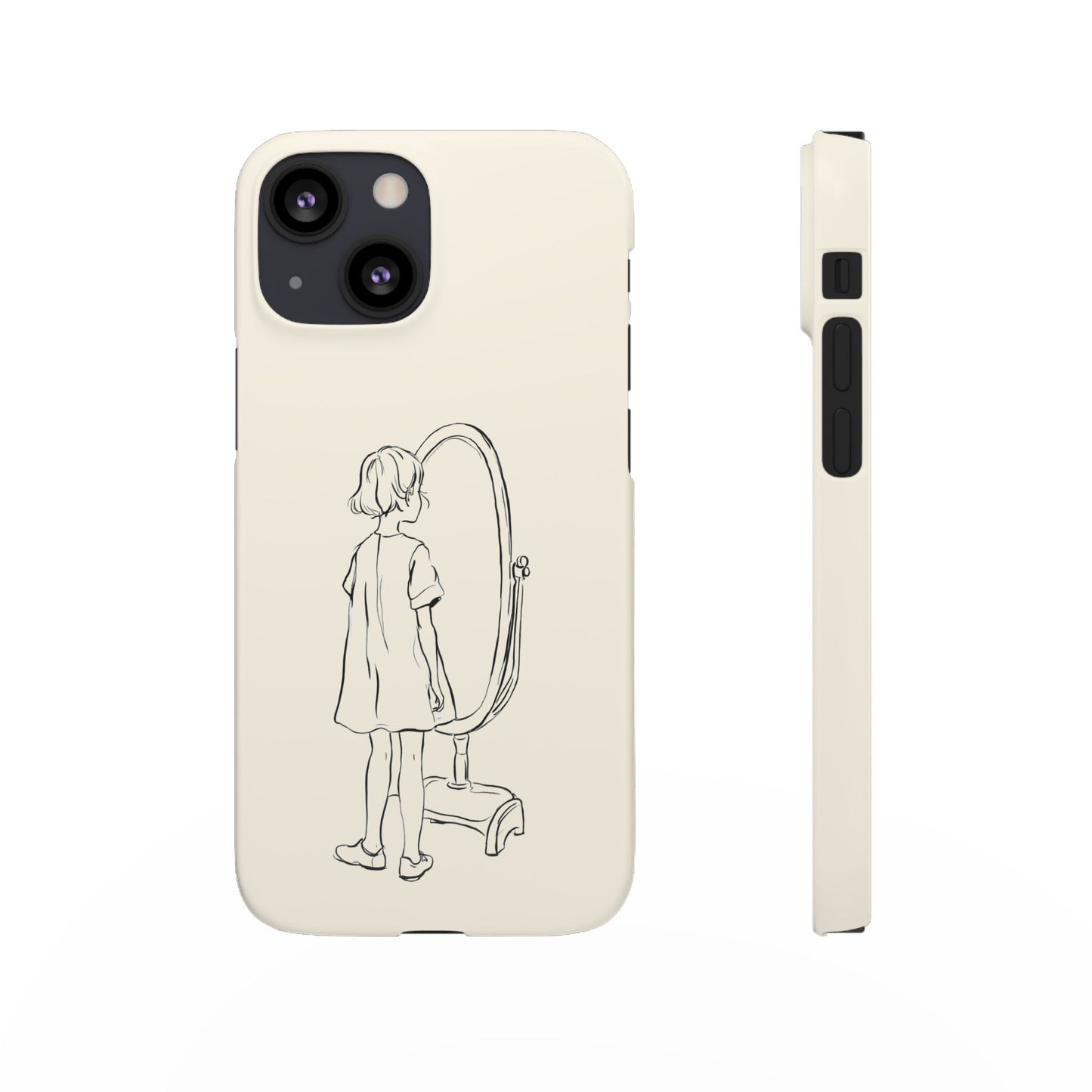 Dreamer's Reflection, Minimalist Line Art Phone Case