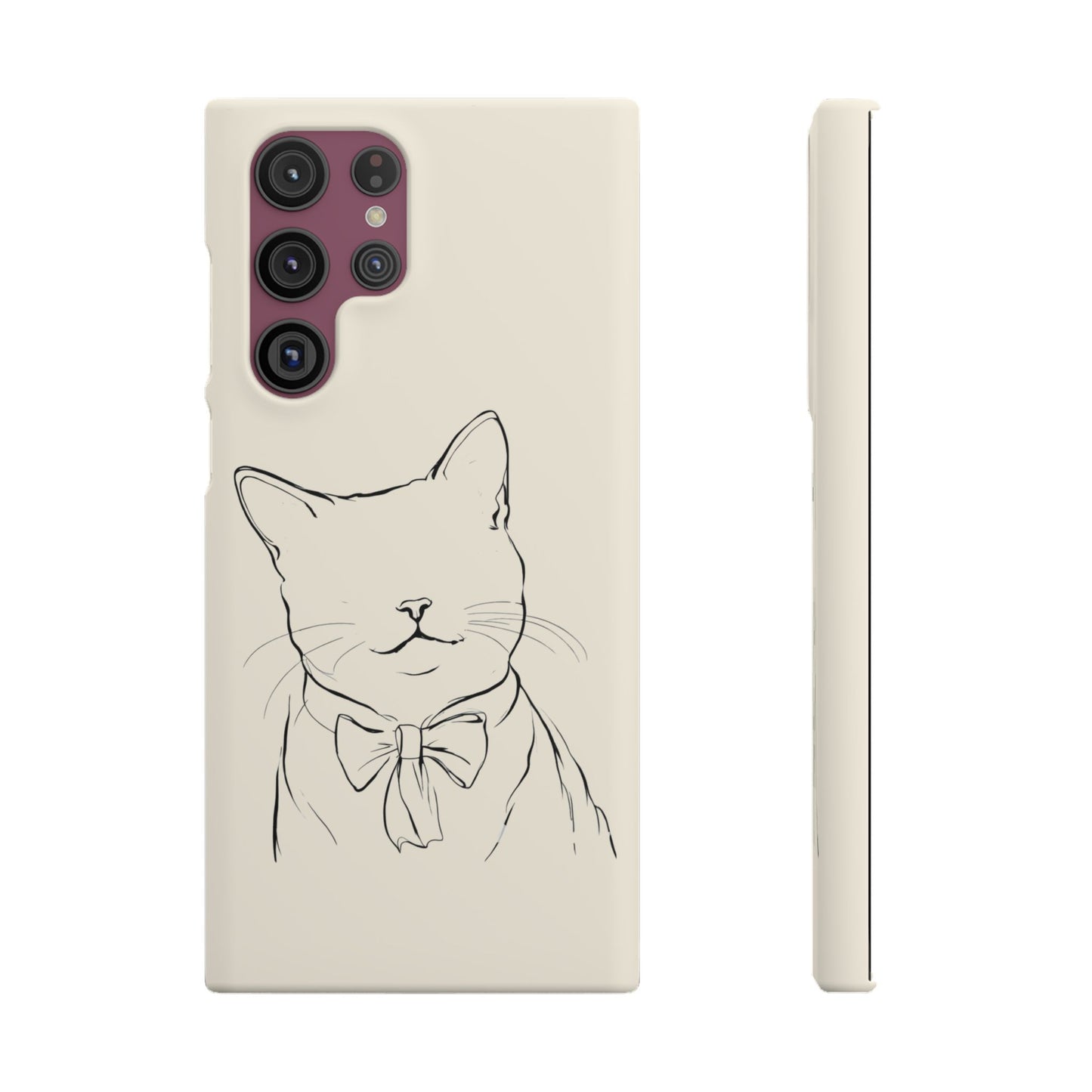 Charming Whiskers, Minimalist Cat Portrait Phone Case