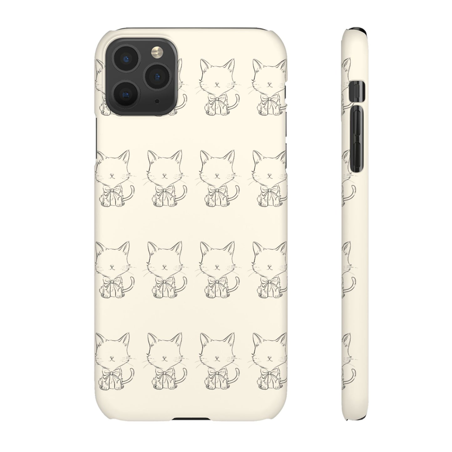 Cute Bow Cat Pattern Phone Case, Cute & Minimalist Design