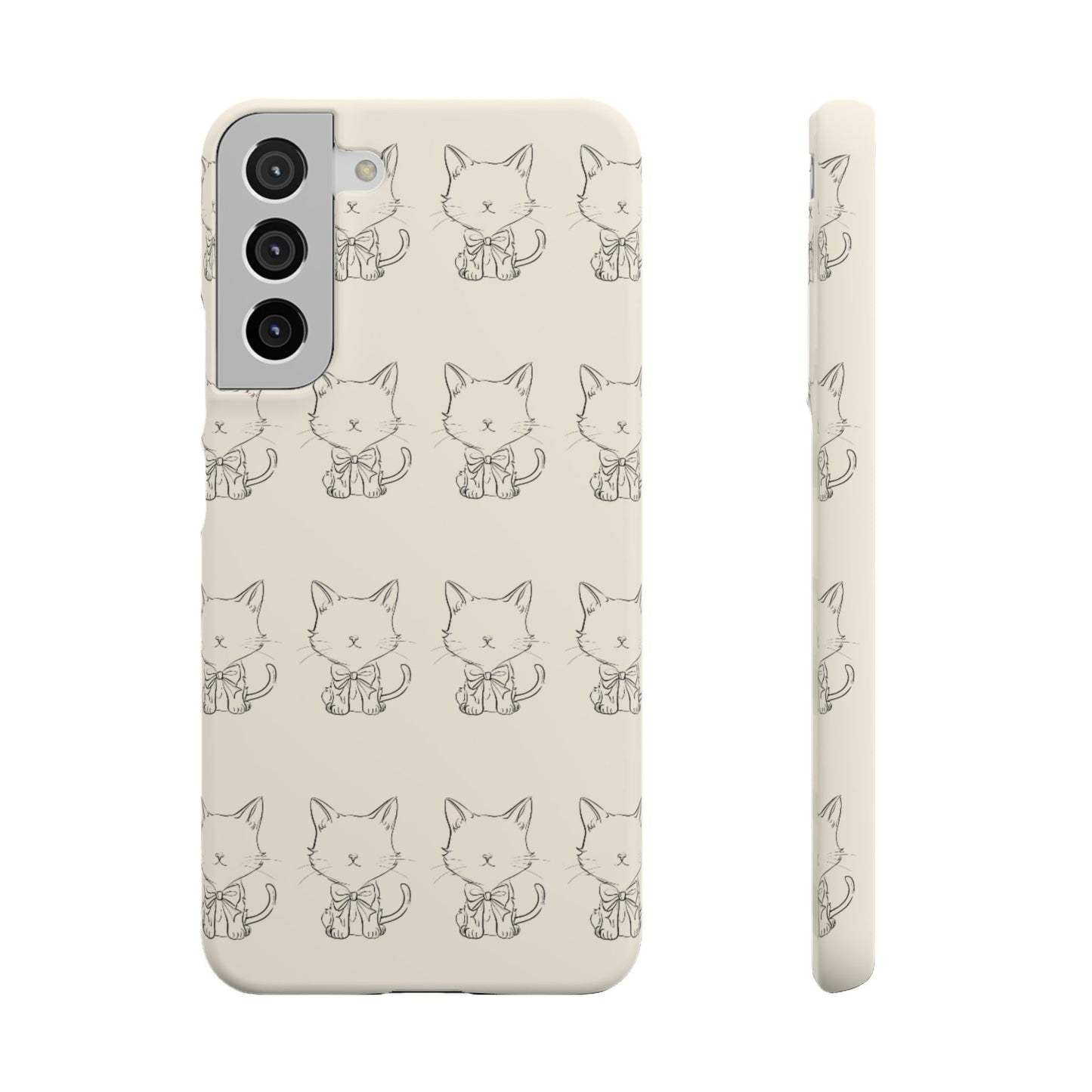 Cute Bow Cat Pattern Phone Case, Cute & Minimalist Design