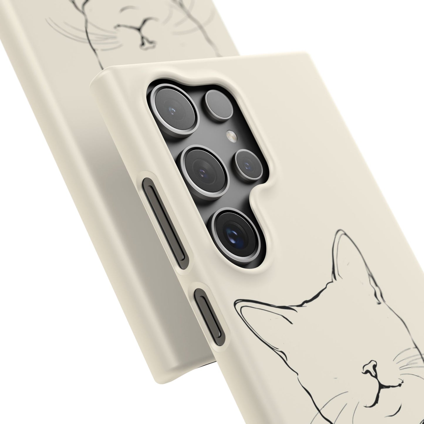 Charming Whiskers, Minimalist Cat Portrait Phone Case