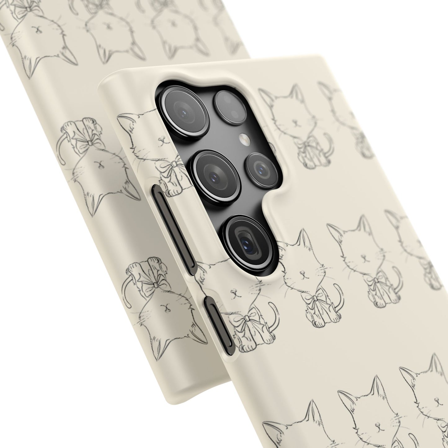 Cute Bow Cat Pattern Phone Case, Cute & Minimalist Design