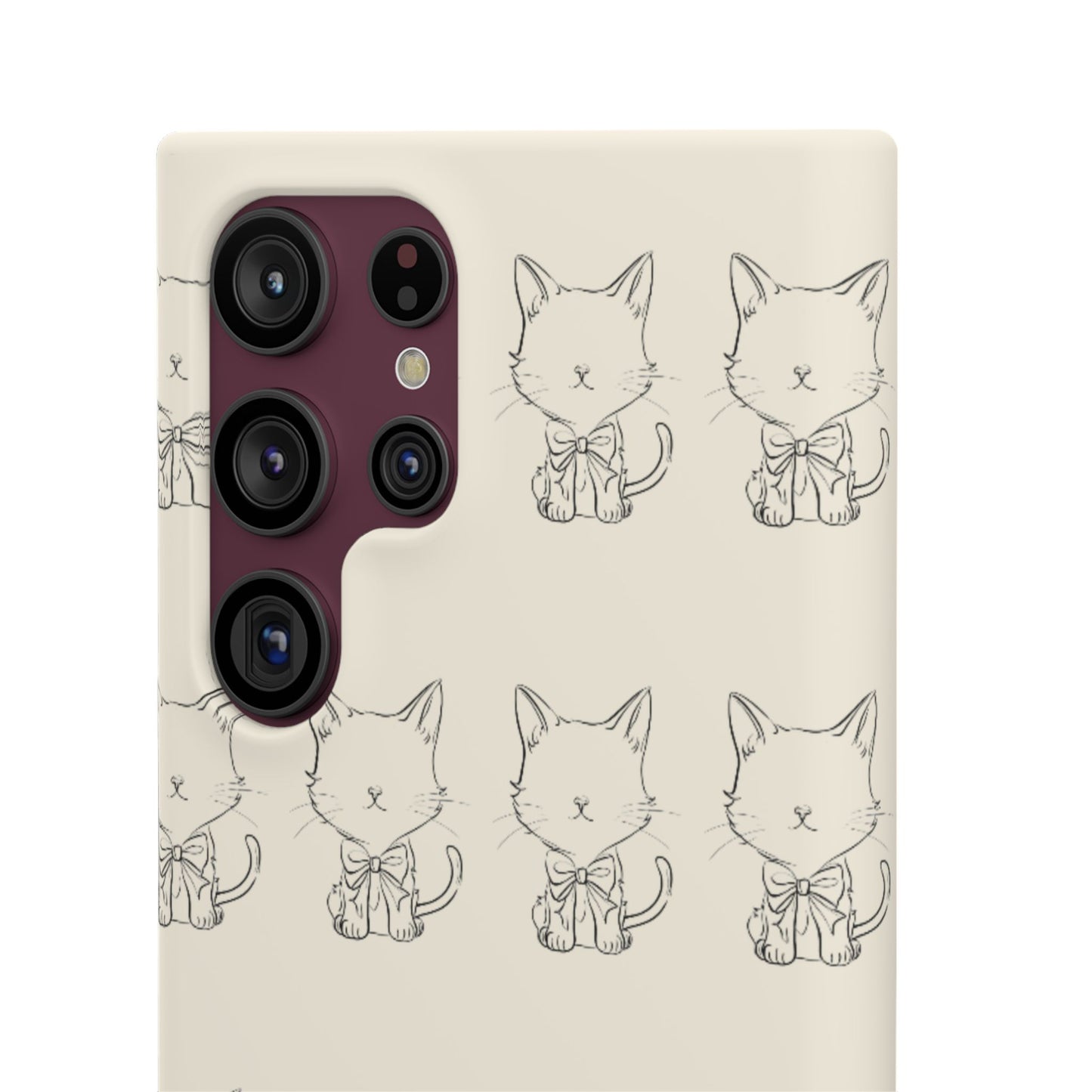 Cute Bow Cat Pattern Phone Case, Cute & Minimalist Design