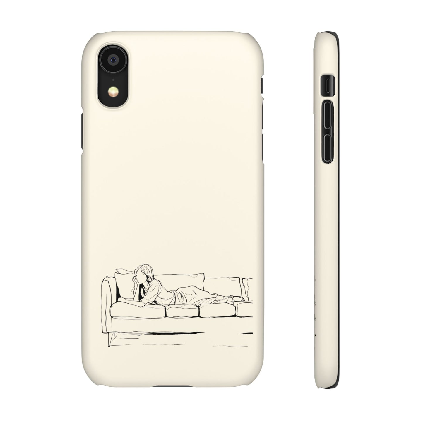 Cozy Sofa Line Art Phone Case, Minimalist & Relaxing Design For iPhone 16 15 Pro 14 12 XR 8 Samsung