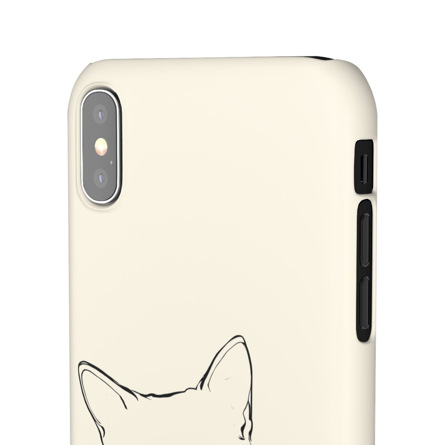 Charming Whiskers, Minimalist Cat Portrait Phone Case