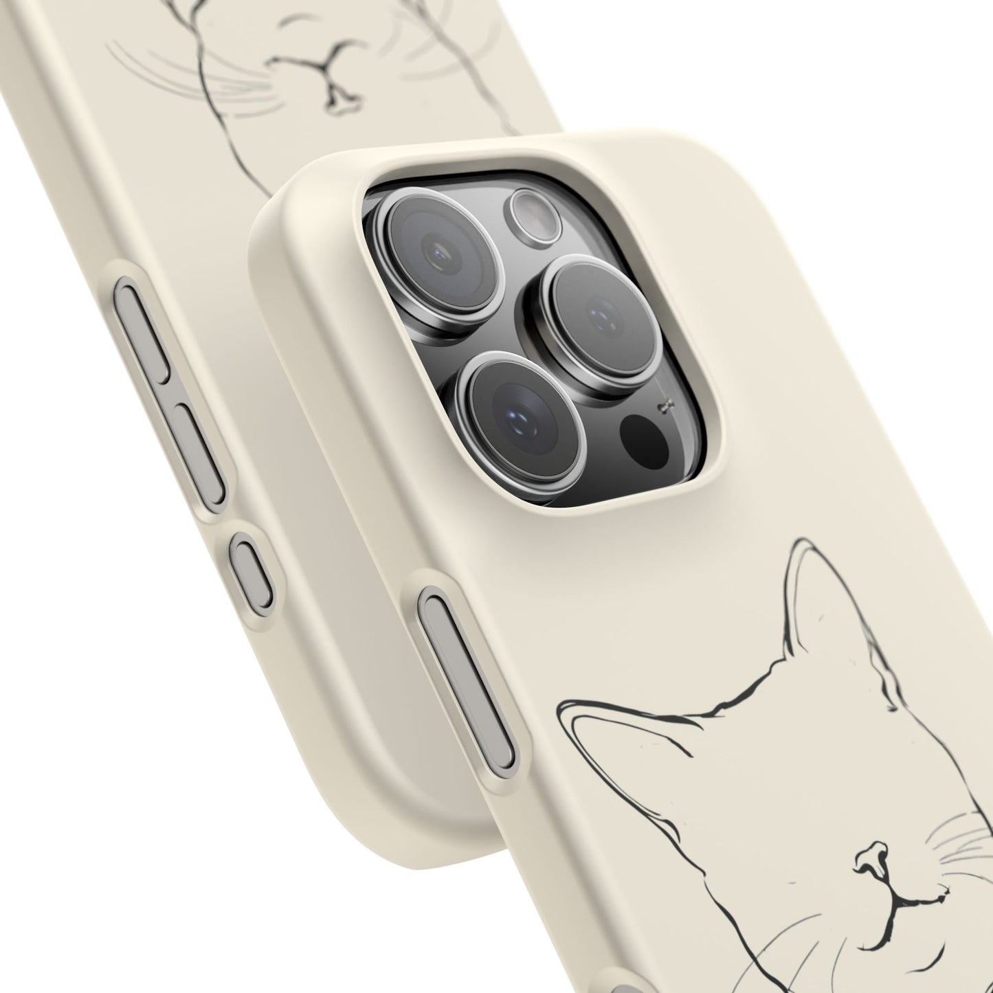 Charming Whiskers, Minimalist Cat Portrait Phone Case