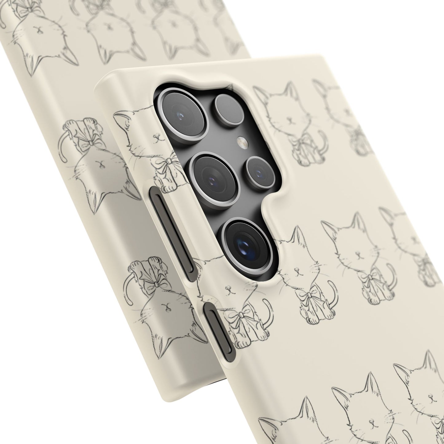 Cute Bow Cat Pattern Phone Case, Cute & Minimalist Design