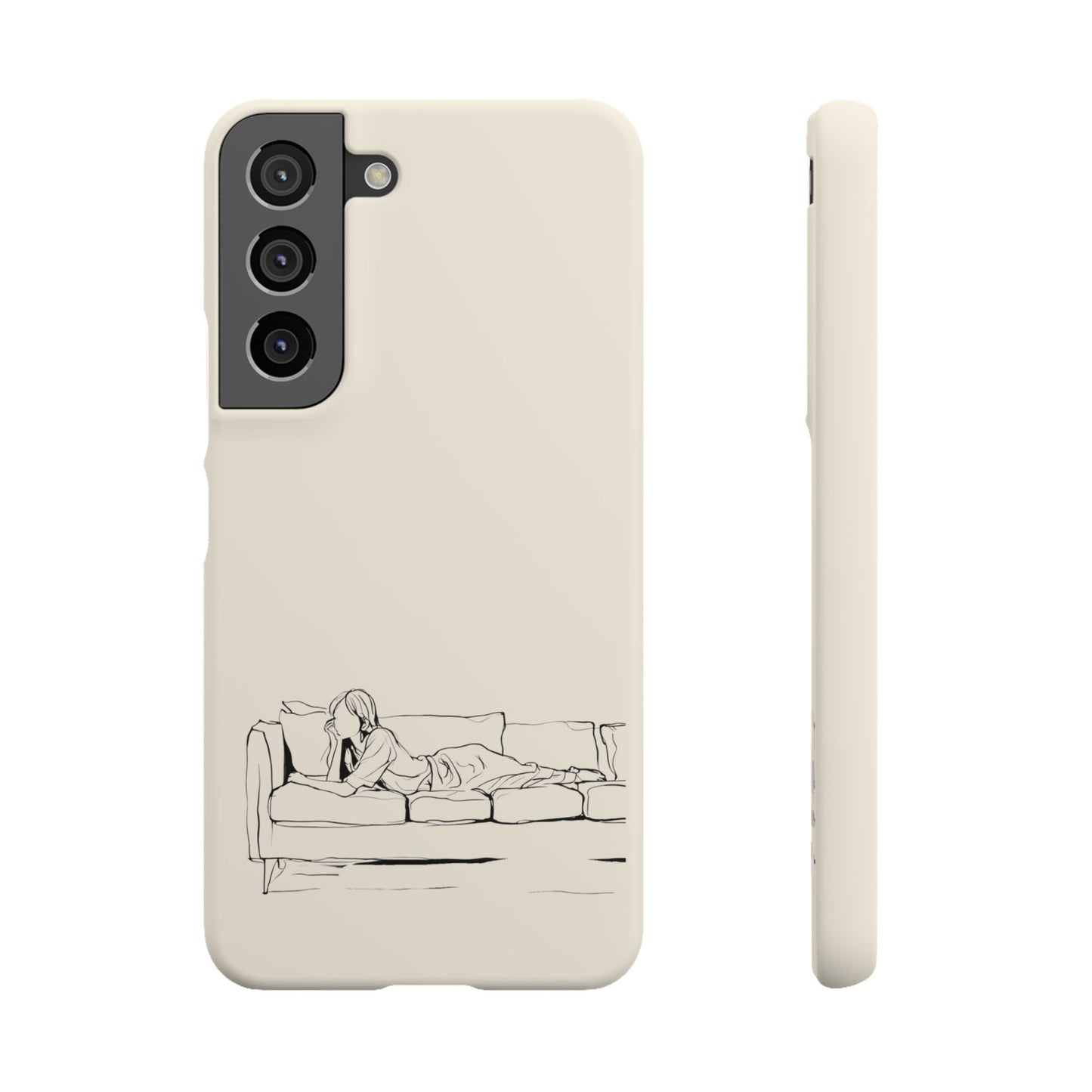 Cozy Sofa Line Art Phone Case, Minimalist & Relaxing Design For iPhone 16 15 Pro 14 12 XR 8 Samsung