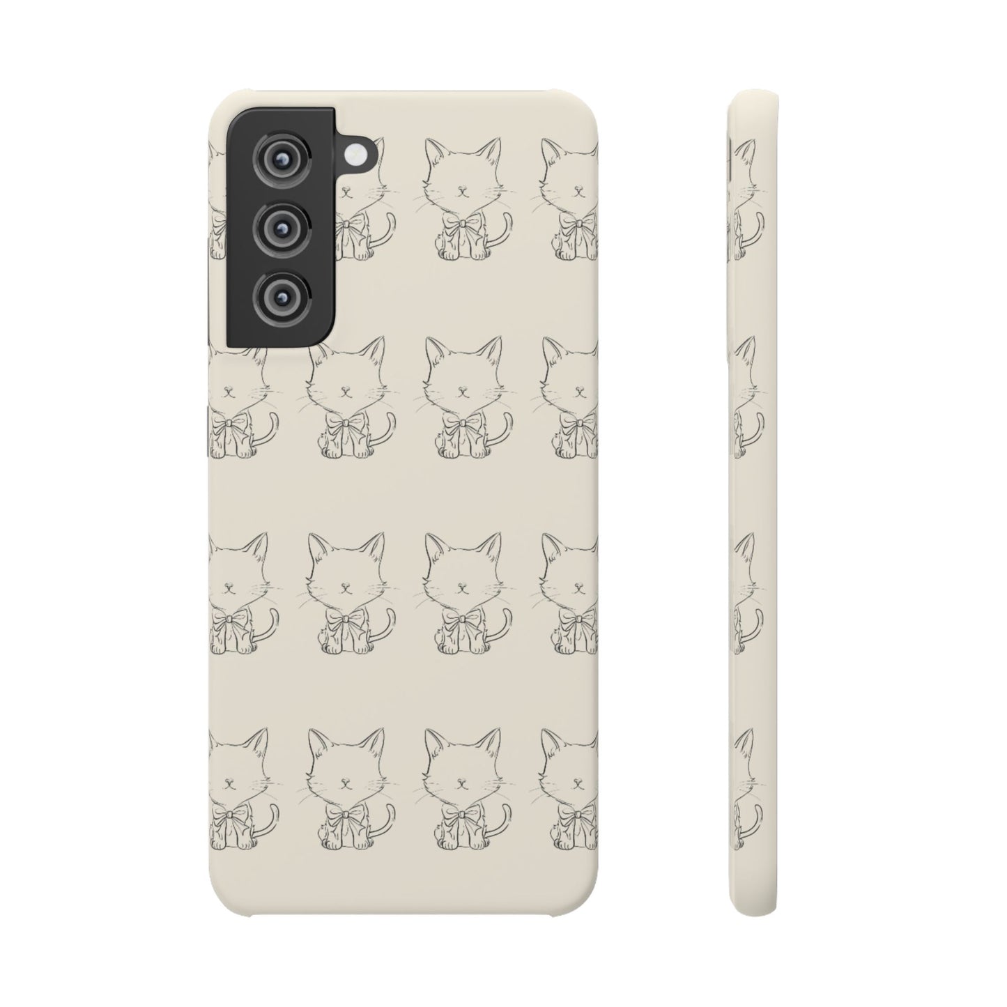 Cute Bow Cat Pattern Phone Case, Cute & Minimalist Design