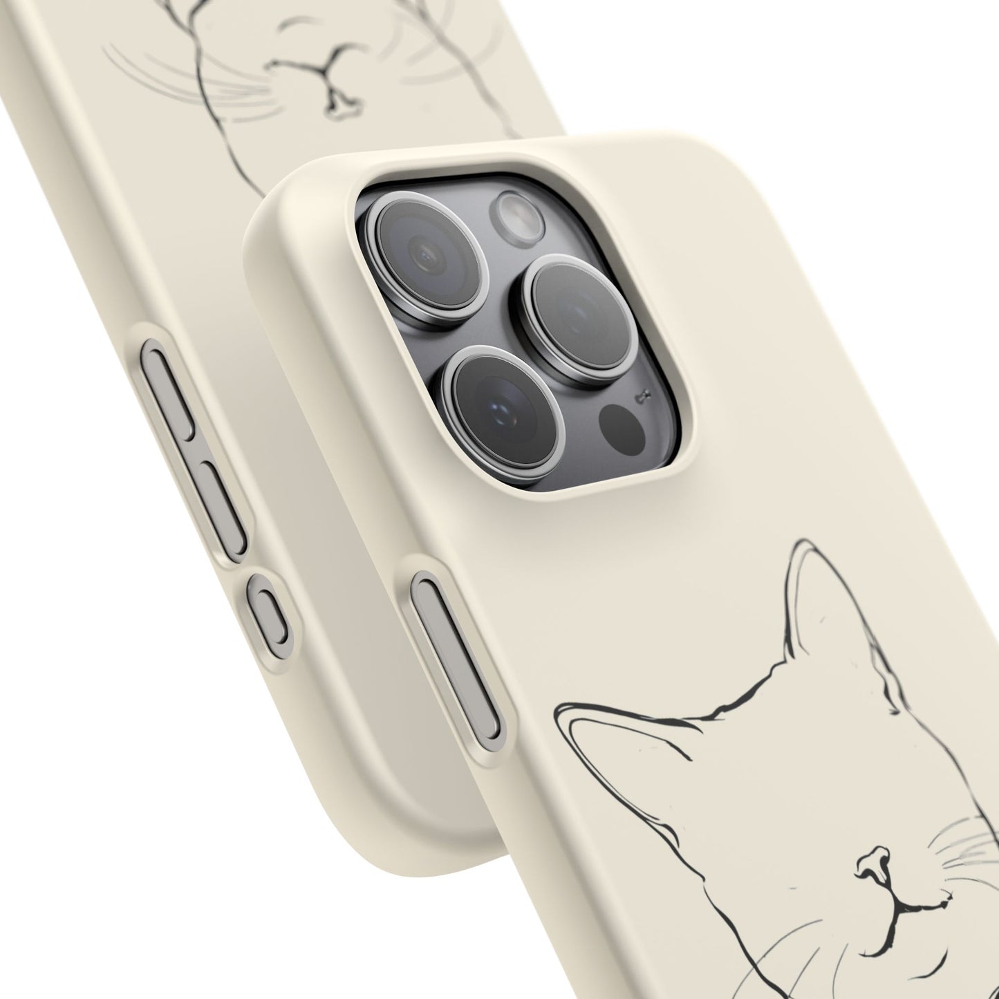 Charming Whiskers, Minimalist Cat Portrait Phone Case