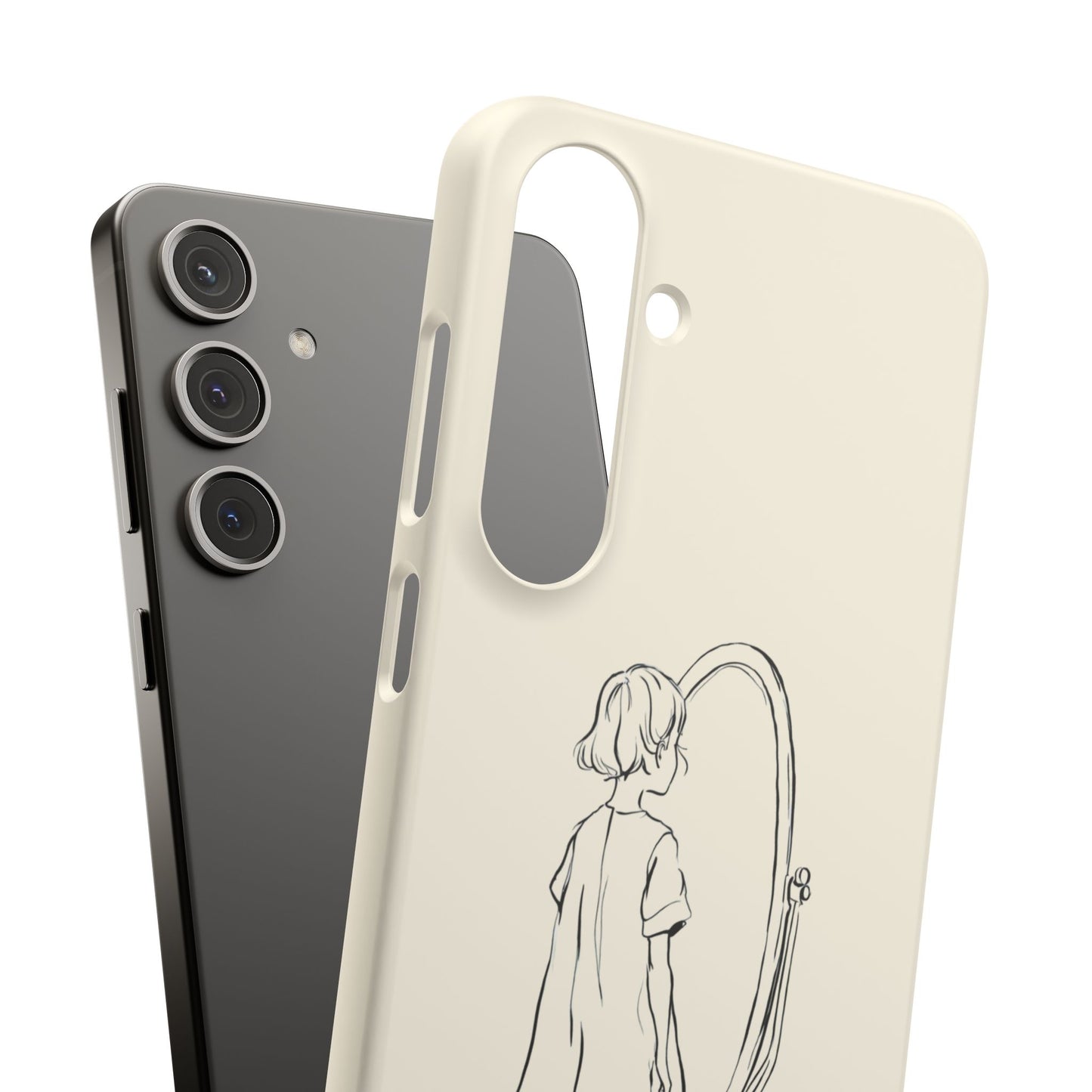 Dreamer's Reflection, Minimalist Line Art Phone Case