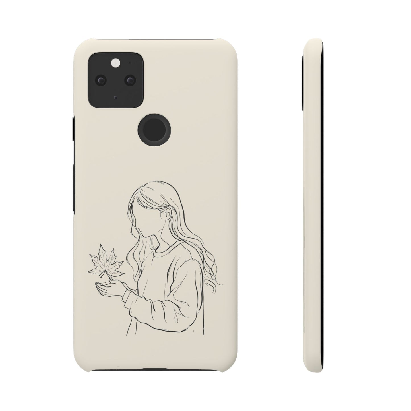 Autumn Whisper, Maple Leaf Girl Phone Case, For iPhone 16 15 Pro 14 12 XR 7 8 Samsung Galaxy