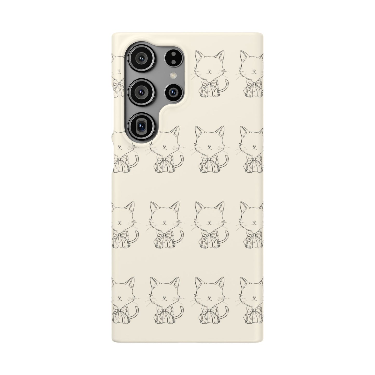 Cute Bow Cat Pattern Phone Case, Cute & Minimalist Design