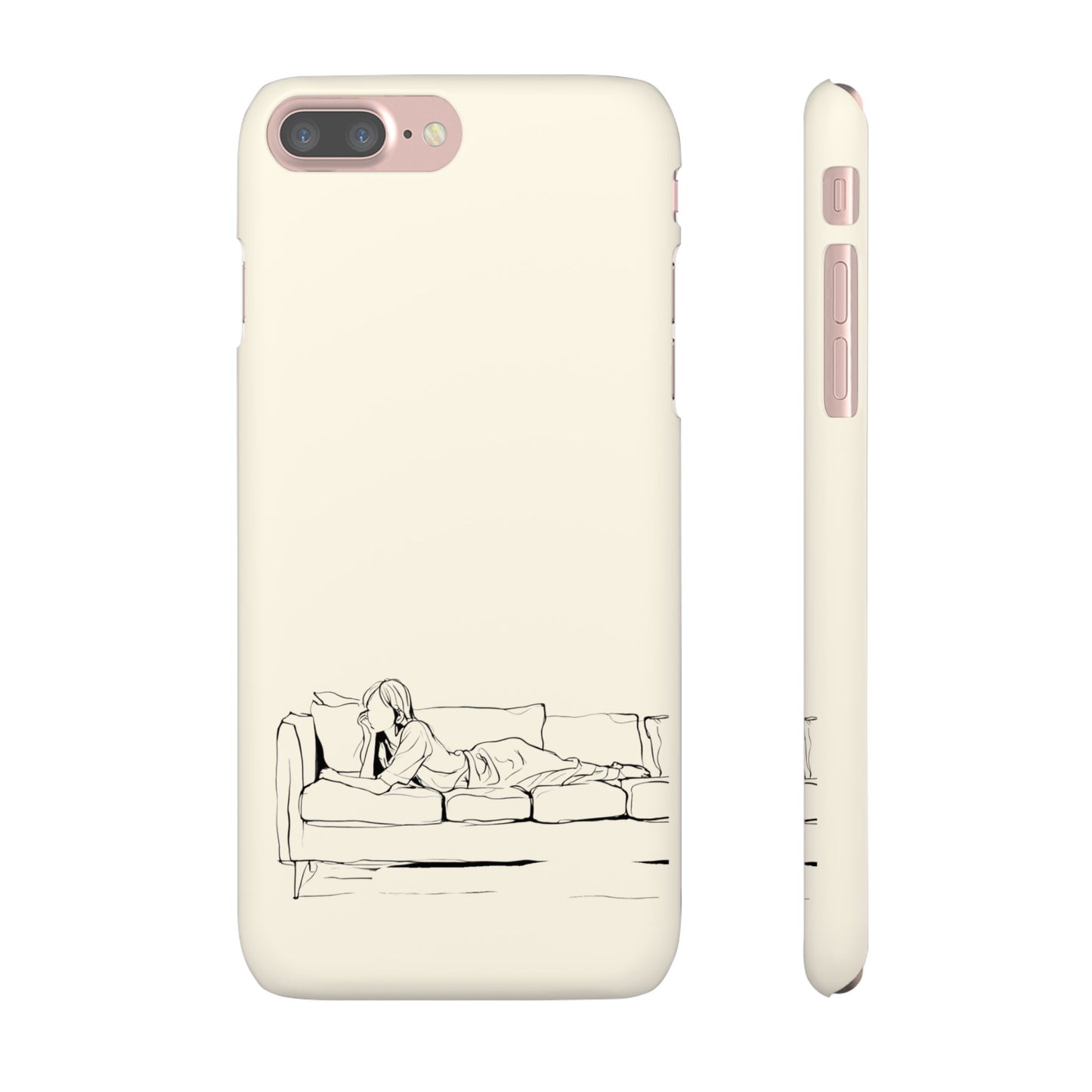 Cozy Sofa Line Art Phone Case, Minimalist & Relaxing Design For iPhone 16 15 Pro 14 12 XR 8 Samsung