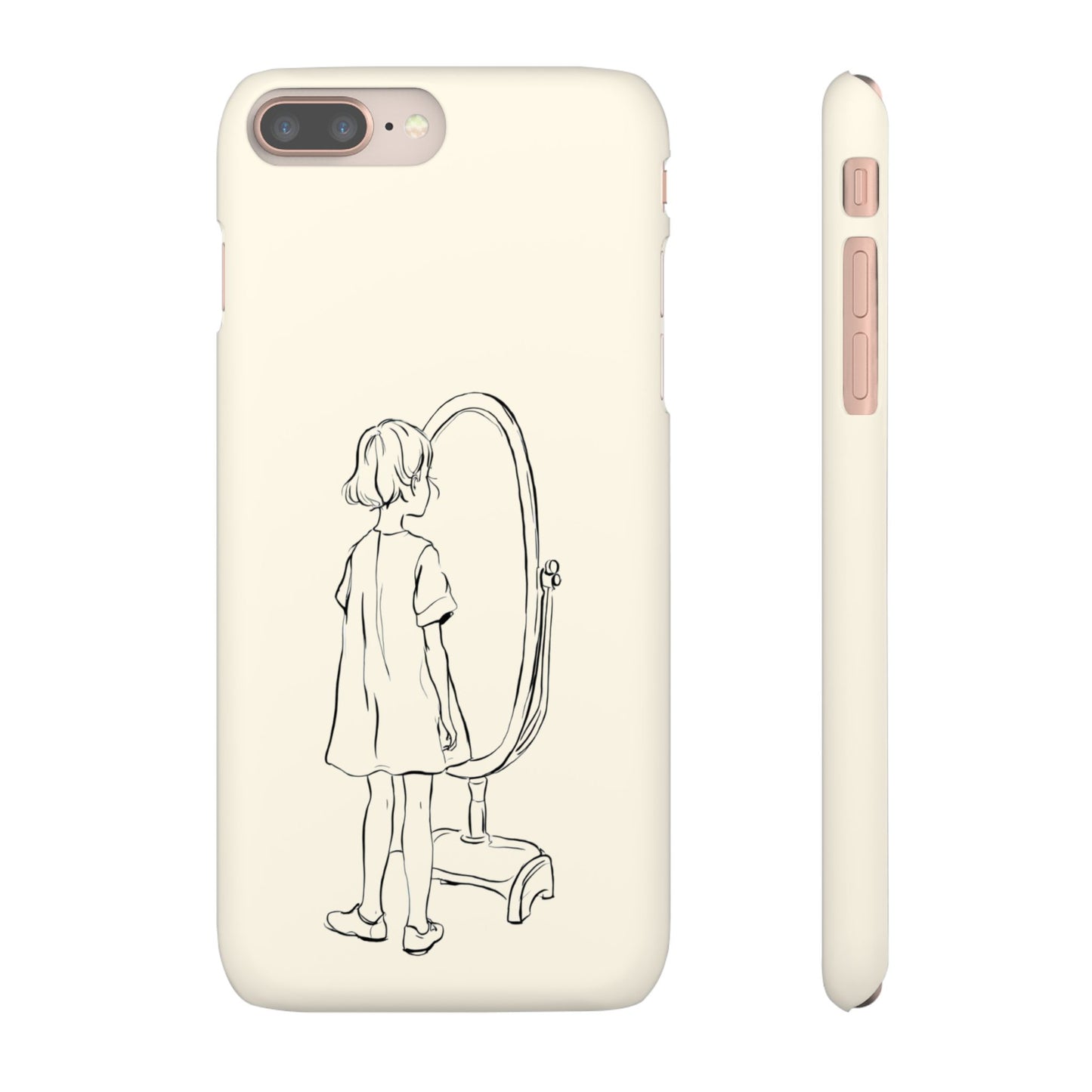 Dreamer's Reflection, Minimalist Line Art Phone Case