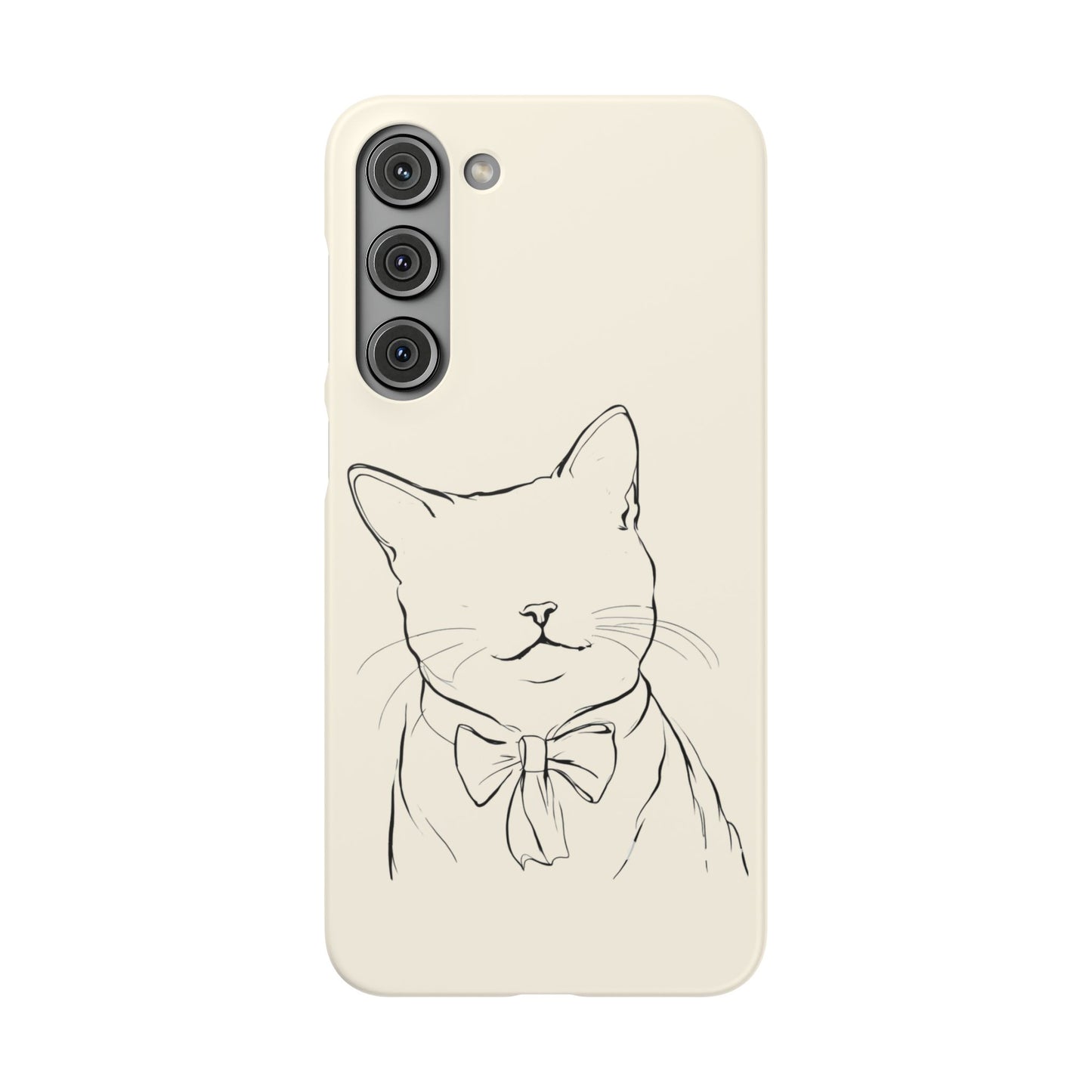 Charming Whiskers, Minimalist Cat Portrait Phone Case