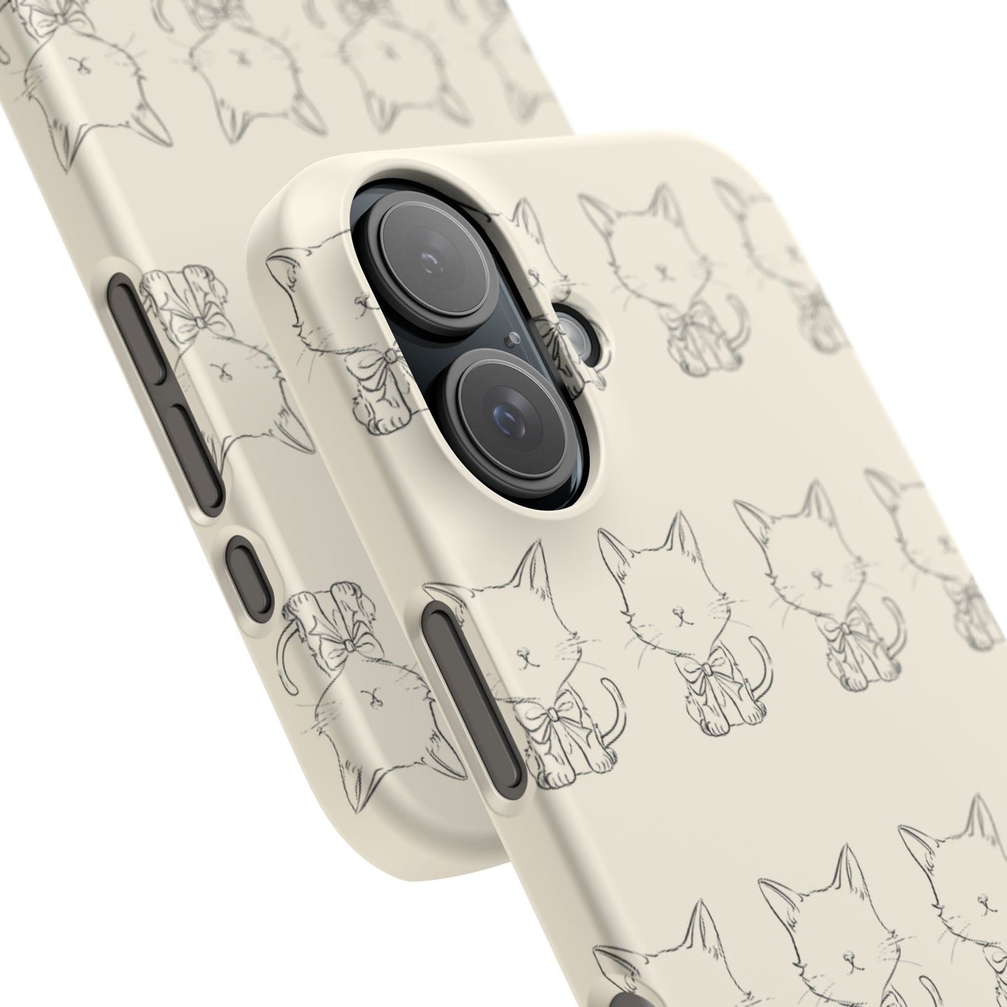 Cute Bow Cat Pattern Phone Case, Cute & Minimalist Design