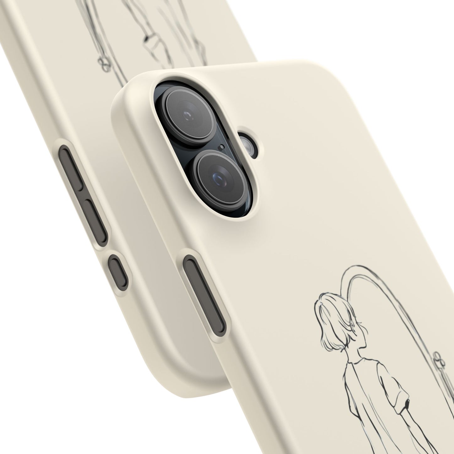 Dreamer's Reflection, Minimalist Line Art Phone Case