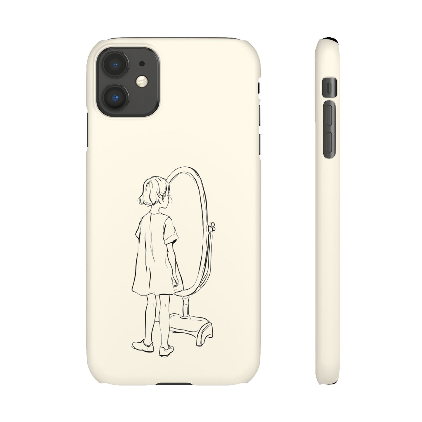 Dreamer's Reflection, Minimalist Line Art Phone Case