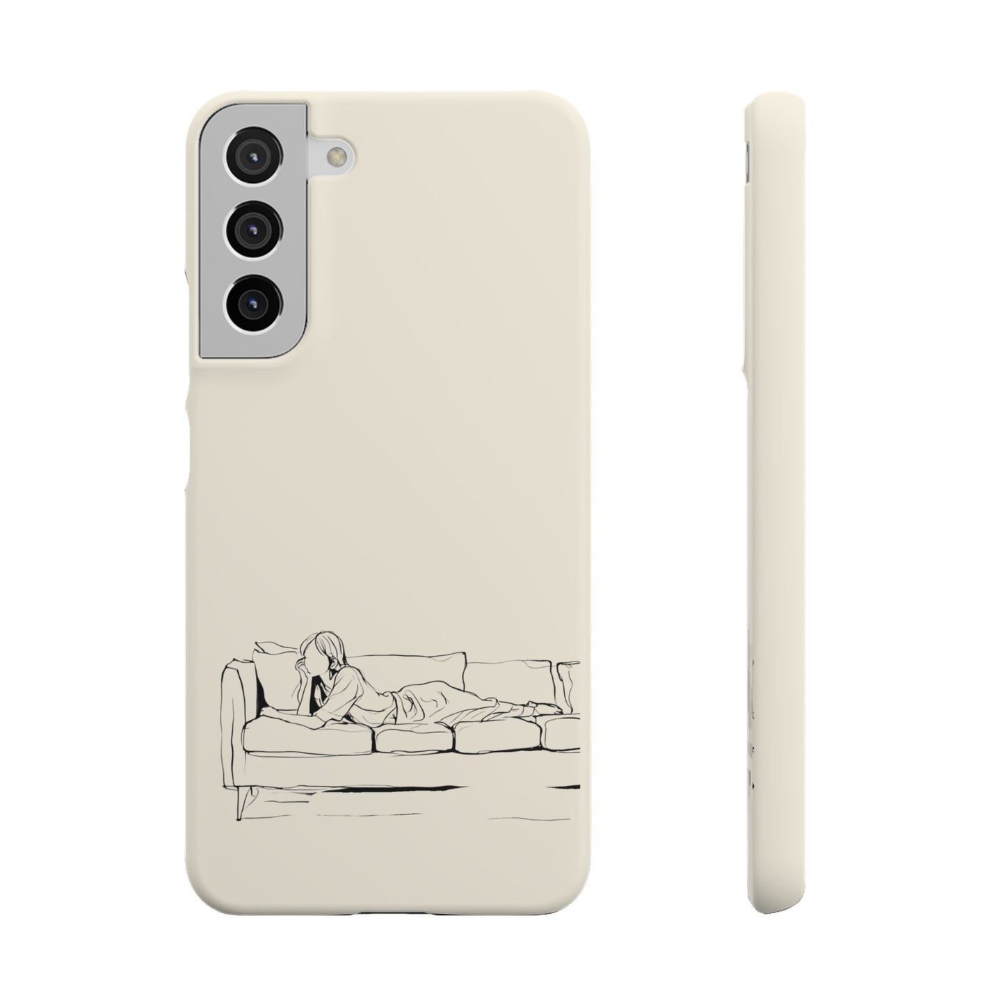 Cozy Sofa Line Art Phone Case, Minimalist & Relaxing Design For iPhone 16 15 Pro 14 12 XR 8 Samsung