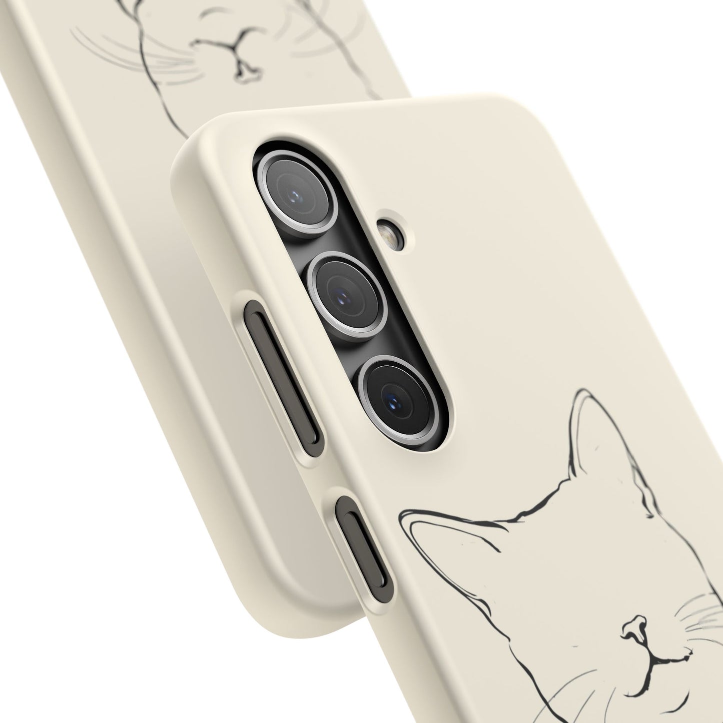 Charming Whiskers, Minimalist Cat Portrait Phone Case