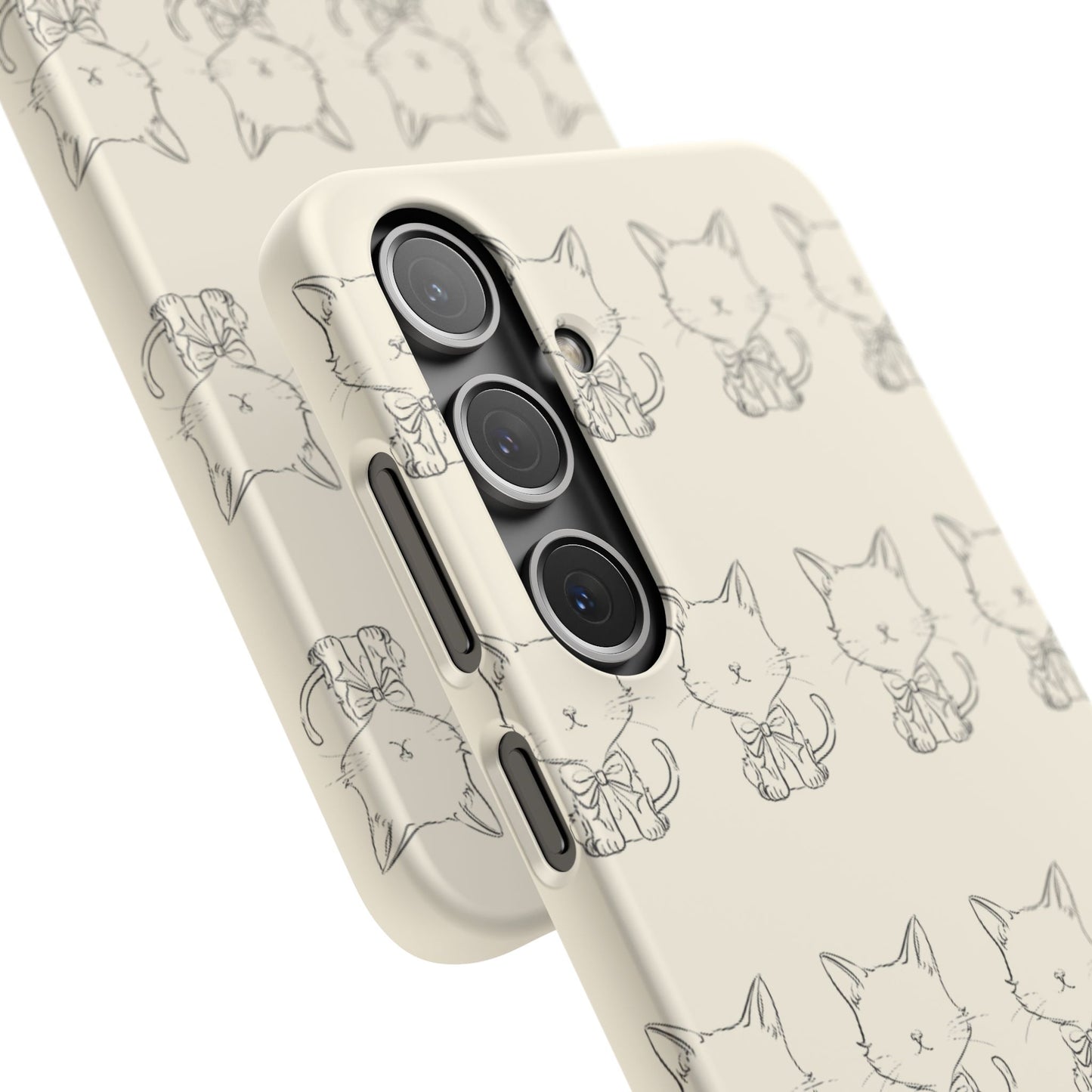 Cute Bow Cat Pattern Phone Case, Cute & Minimalist Design