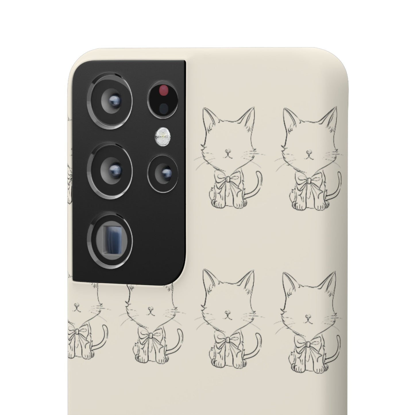 Cute Bow Cat Pattern Phone Case, Cute & Minimalist Design