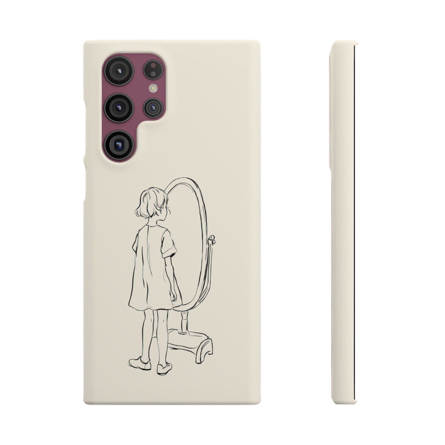 Dreamer's Reflection, Minimalist Line Art Phone Case