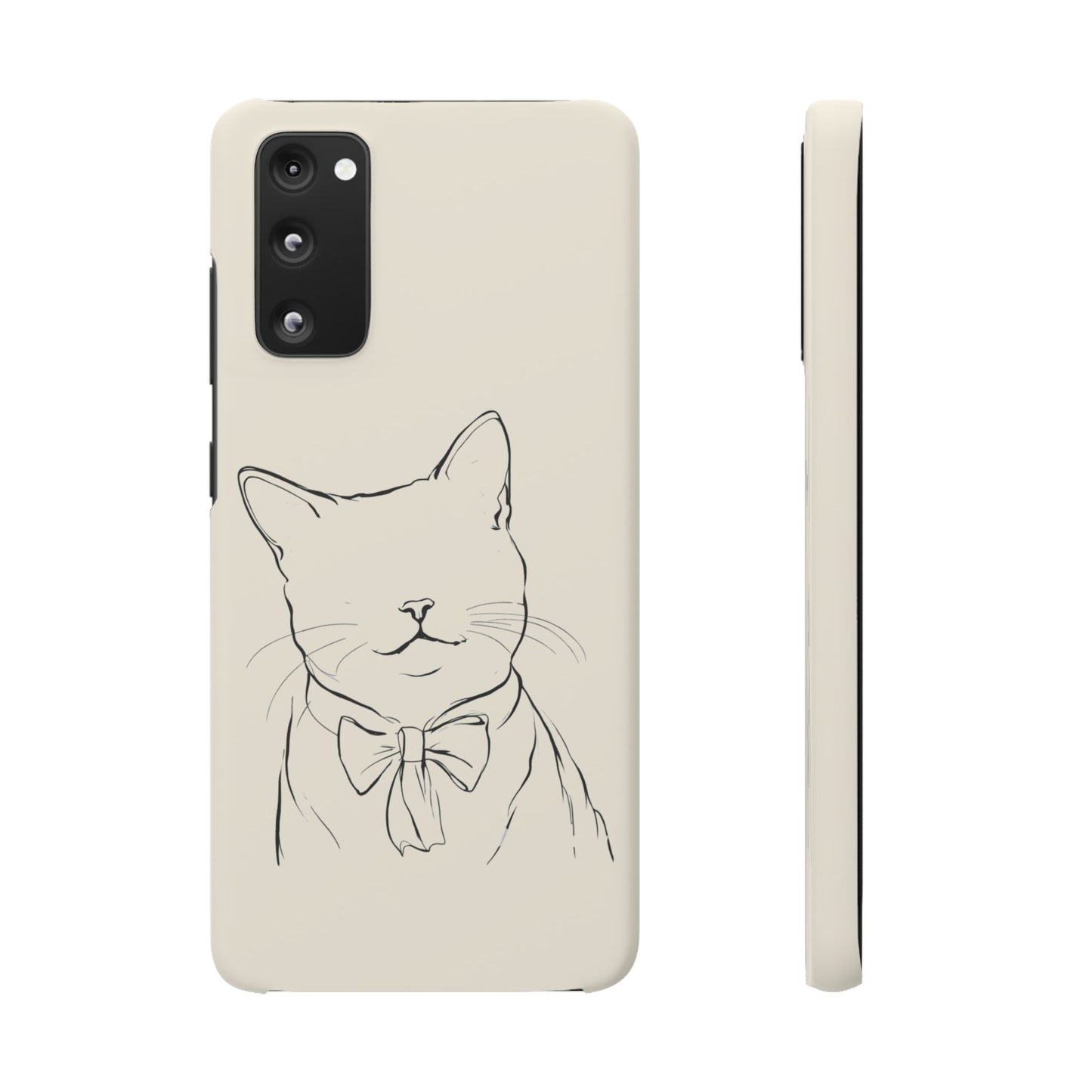 Charming Whiskers, Minimalist Cat Portrait Phone Case