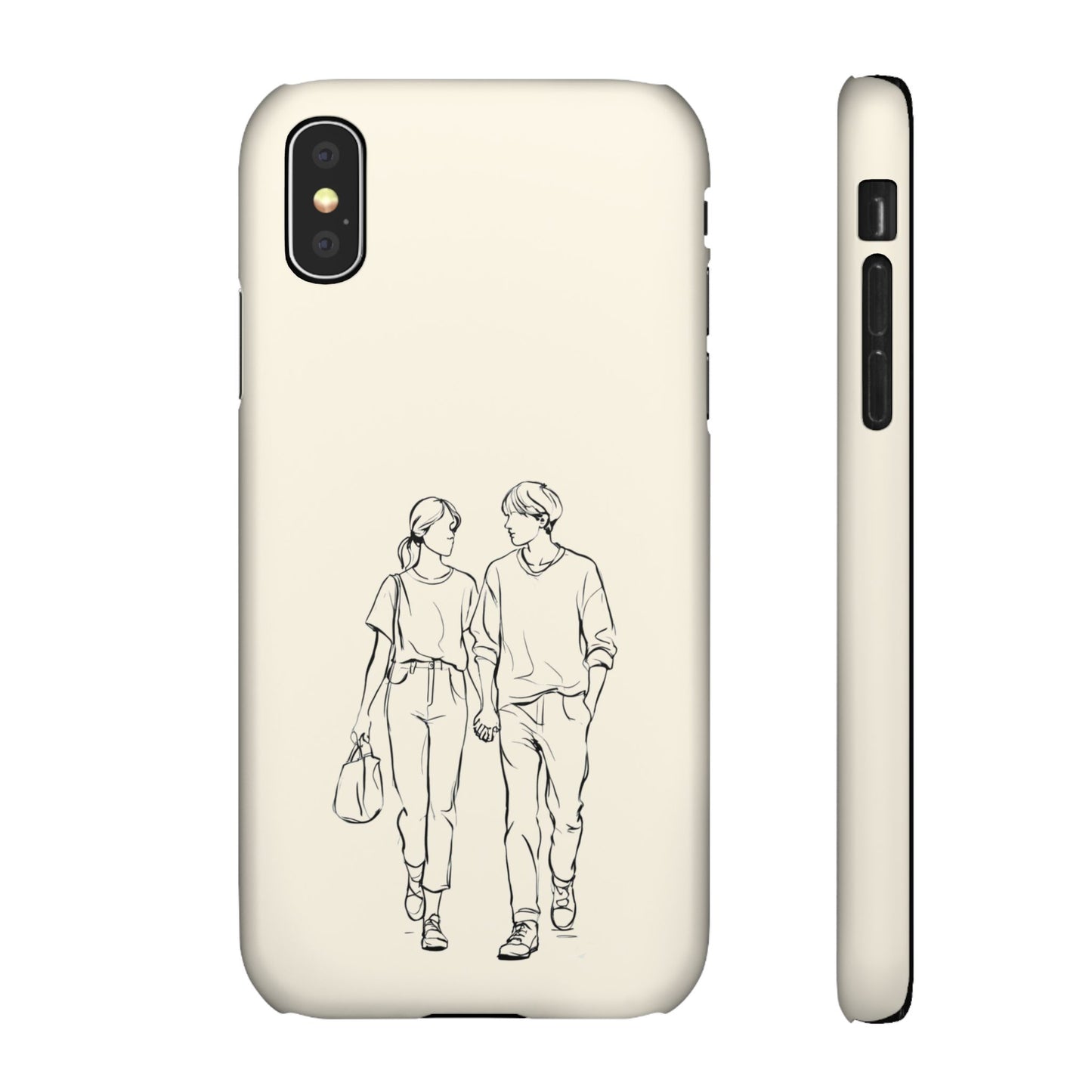 Together Forever Line Art Phone Case, Minimalist Couple Design For iPhone 16 15 Pro 14 12 XR 8 Samsung