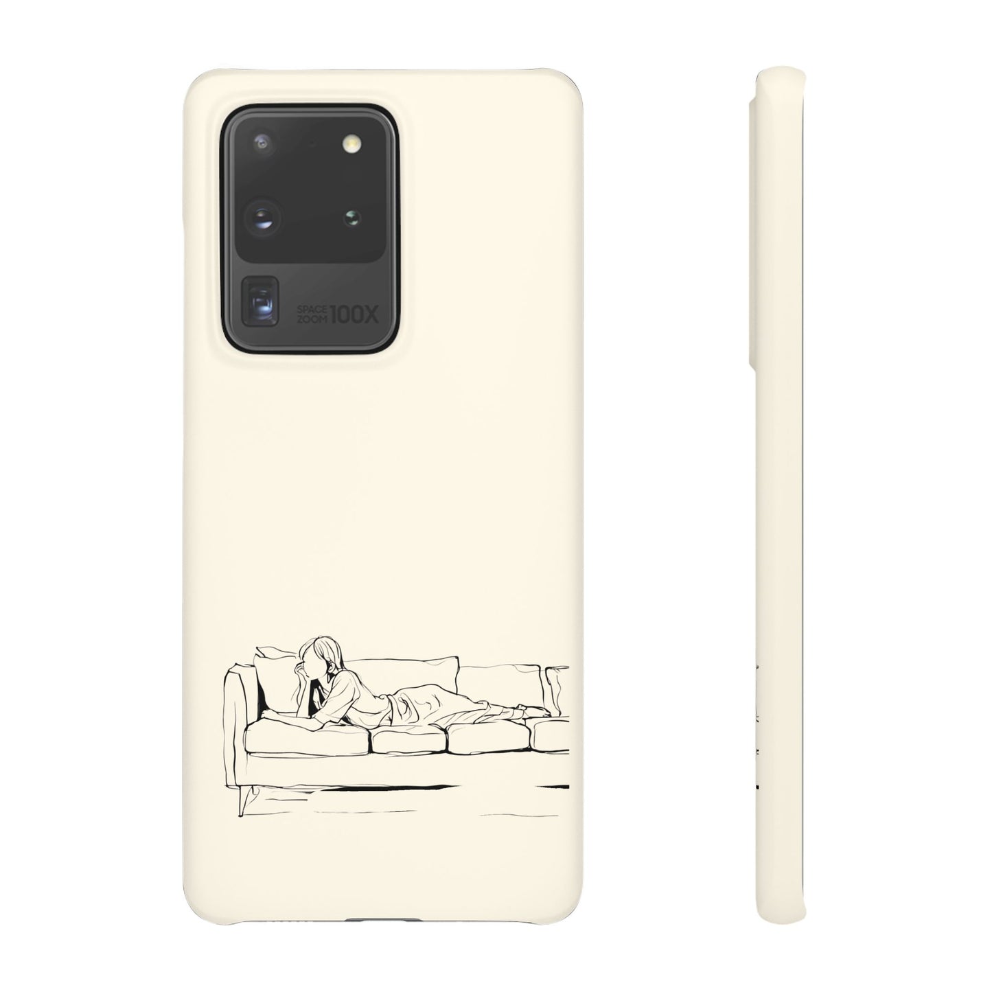 Cozy Sofa Line Art Phone Case, Minimalist & Relaxing Design For iPhone 16 15 Pro 14 12 XR 8 Samsung